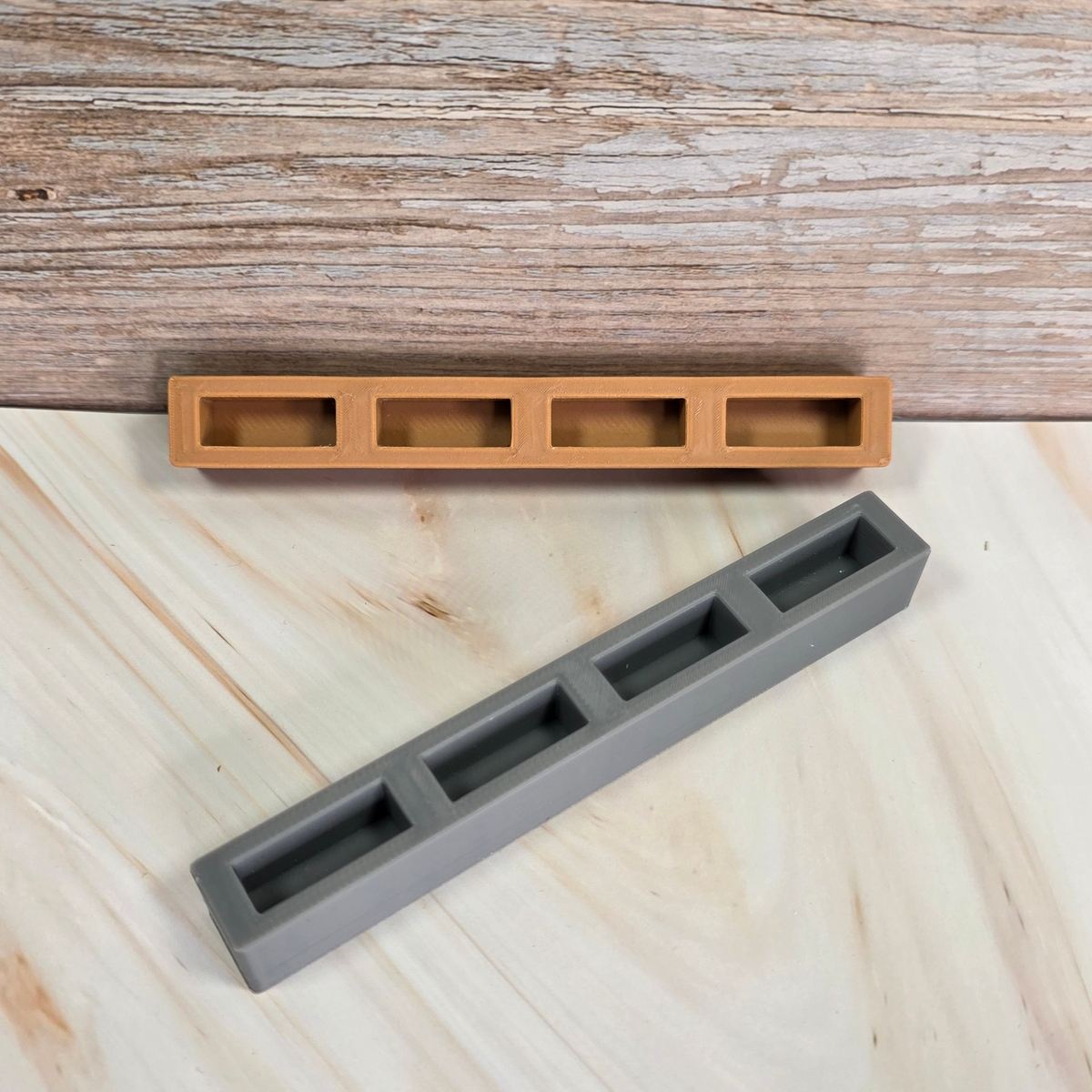 3D Druckdatei Grundplatte 4er länglich für Stecksystem STL – Ansicht 4