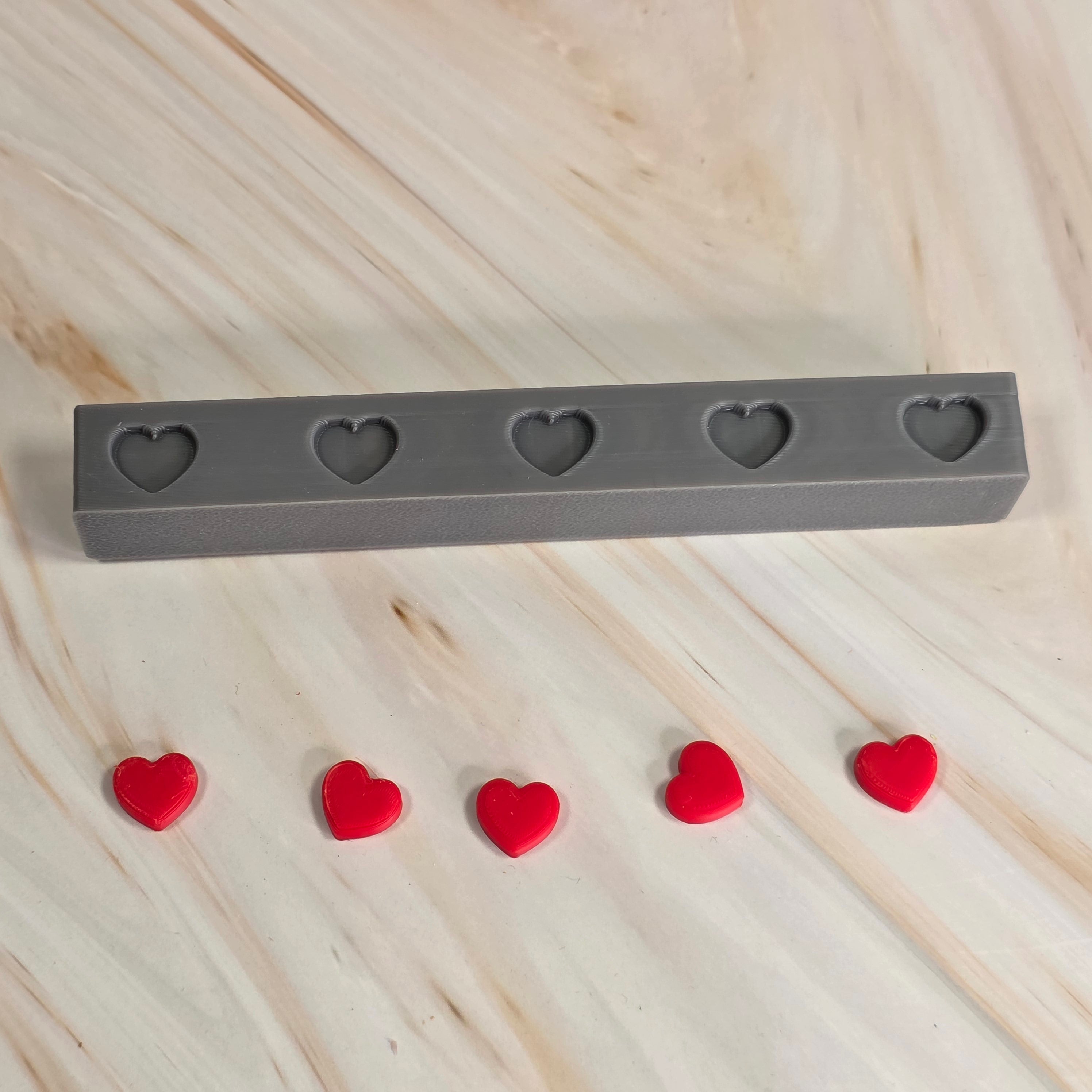 3D Druckdatei – Grundplatte - 4er länglich - Herzen   – für Stecksystem – STL