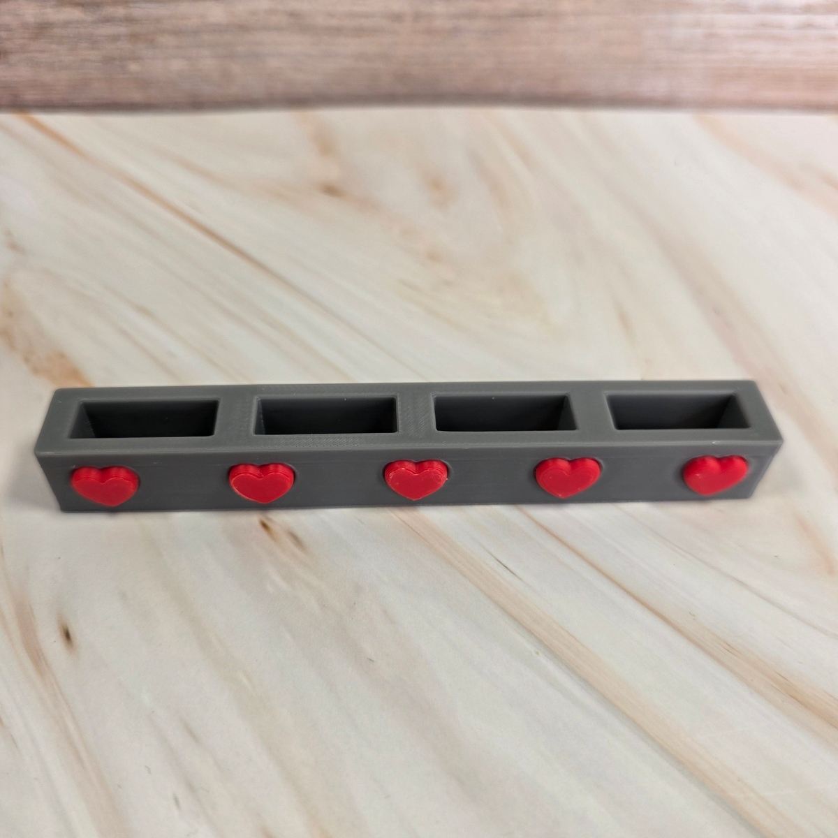 3D Druckdatei Grundplatte 4er länglich Herzen für Stecksystem STL – Ansicht 11