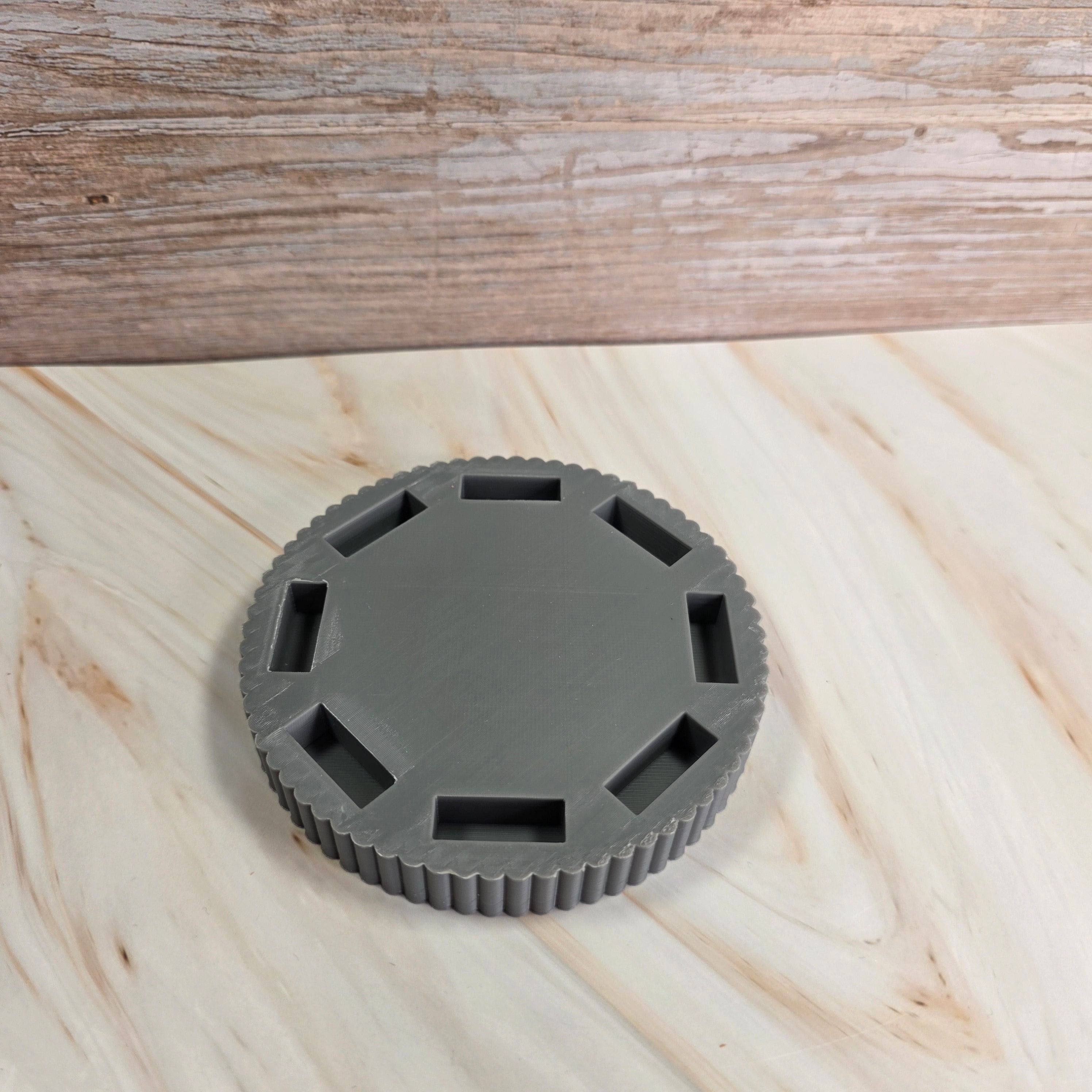 3D Druckdatei – Grundplatte - Rund mit Rille - 10 cm  – für Stecksystem – STL