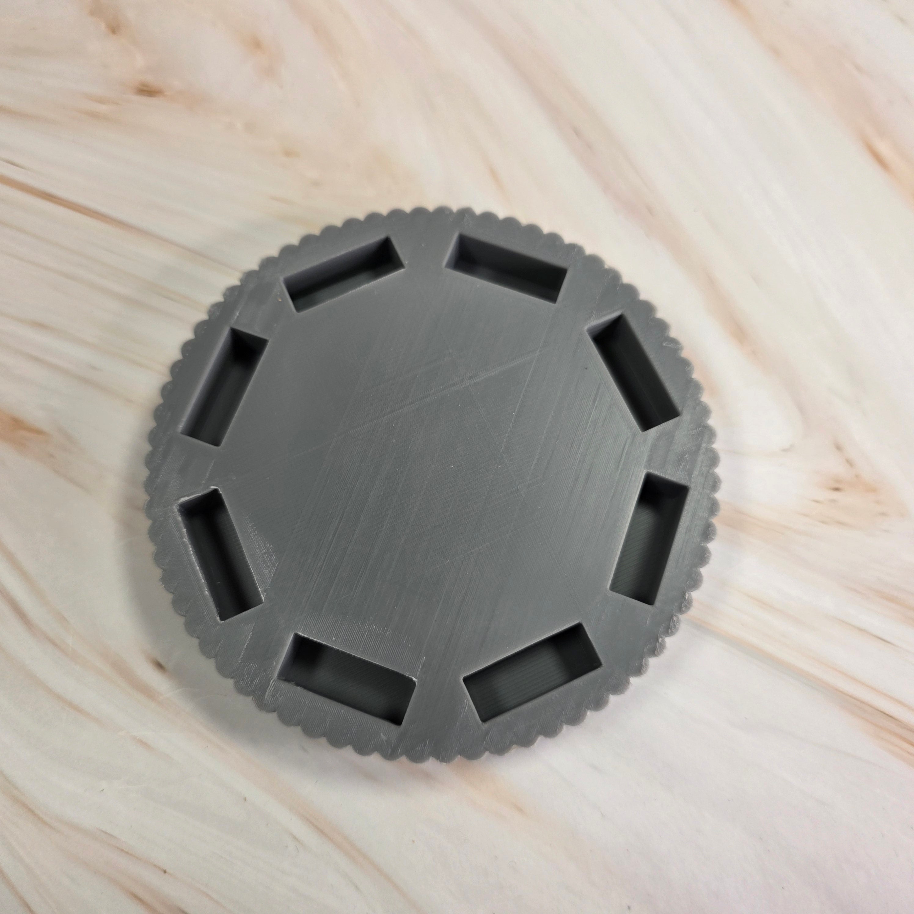 3D Druckdatei – Grundplatte - Rund mit Rille - 10 cm  – für Stecksystem – STL