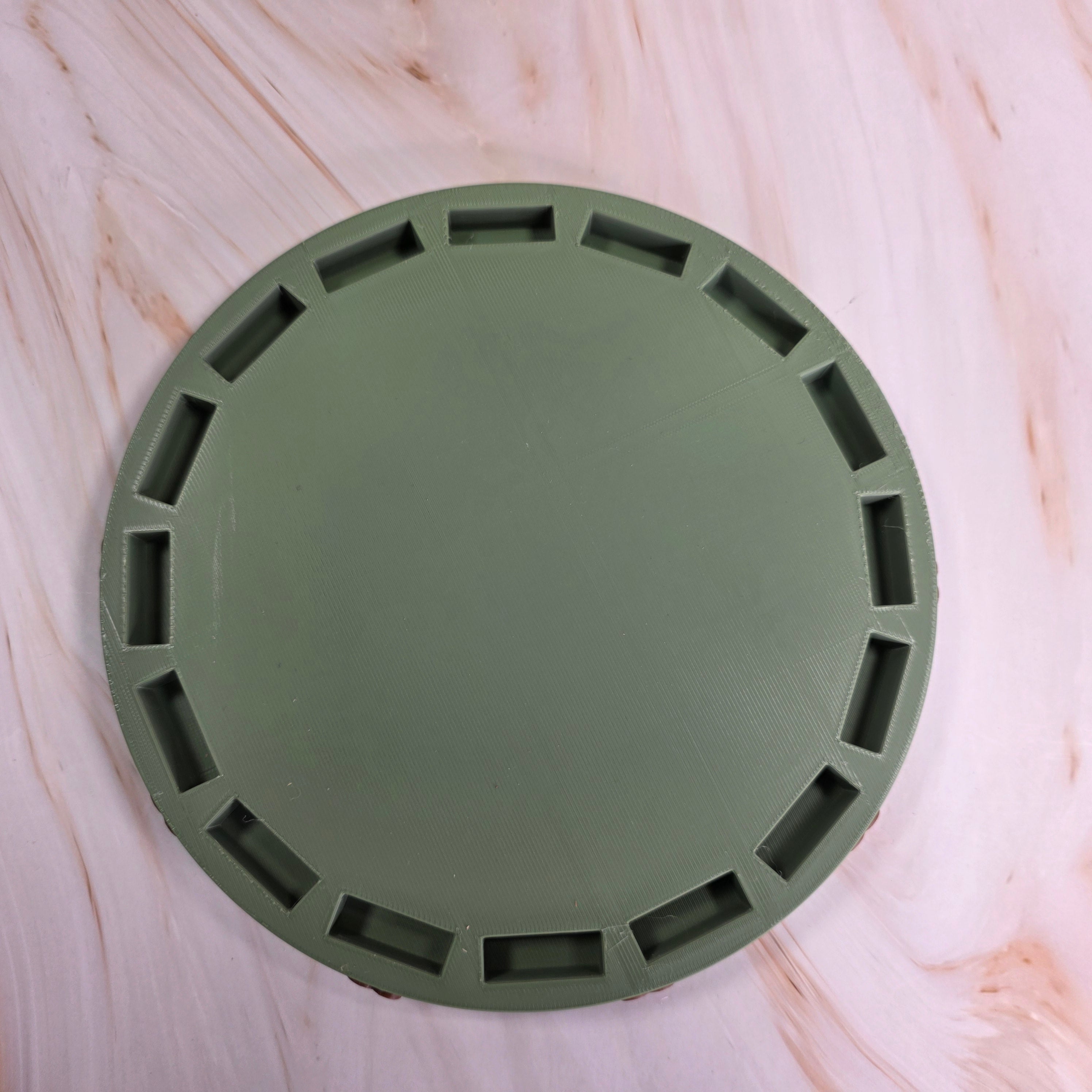 3D Druckdatei – Grundplatte -Rund groß mit Herzen - 17cm  – für Stecksystem – STL