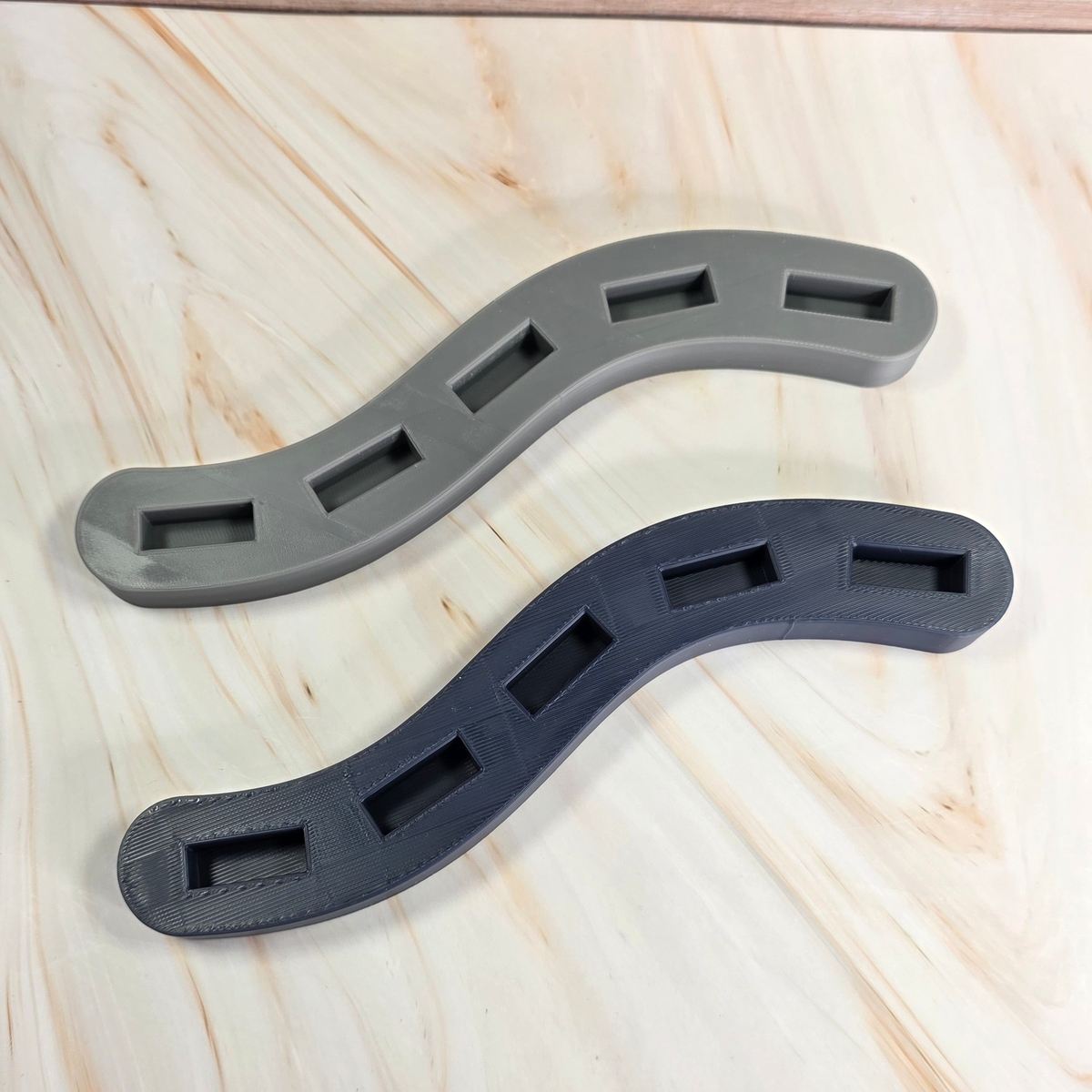 3D Druckdatei Grundplatte geschwungen 5 Plätze für Stecksystem STL – Ansicht 2