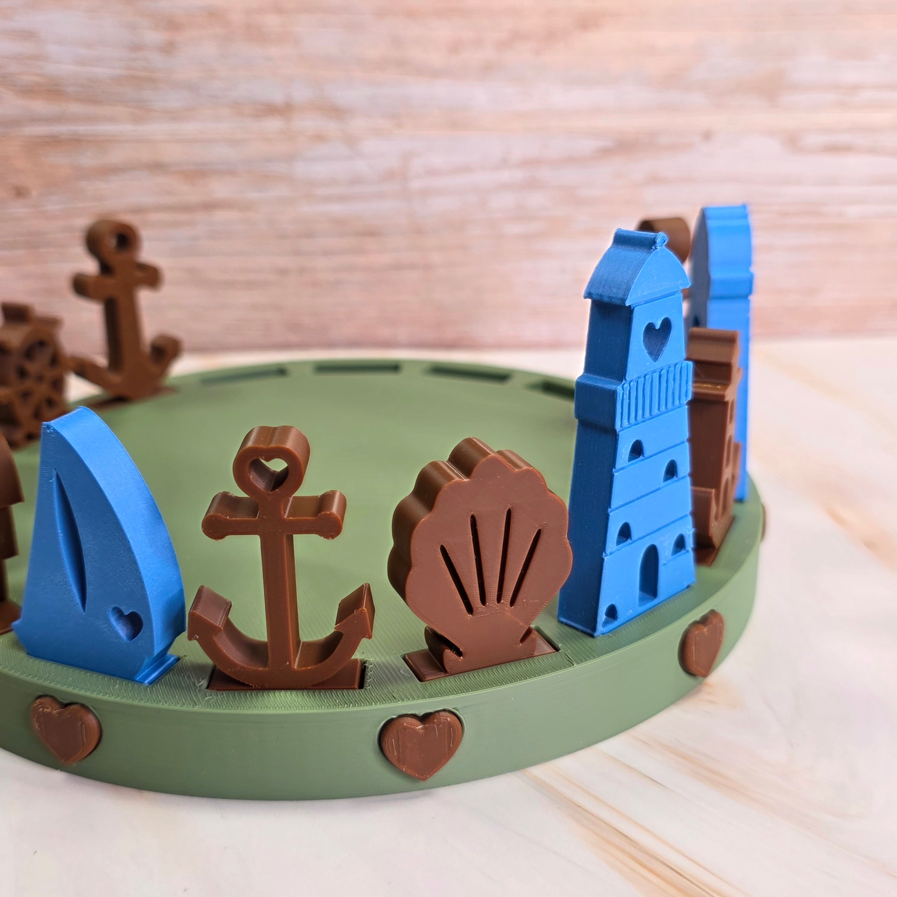 3D Druckdatei – Grundplatte -Rund groß mit Herzen - 17cm  – für Stecksystem – STL