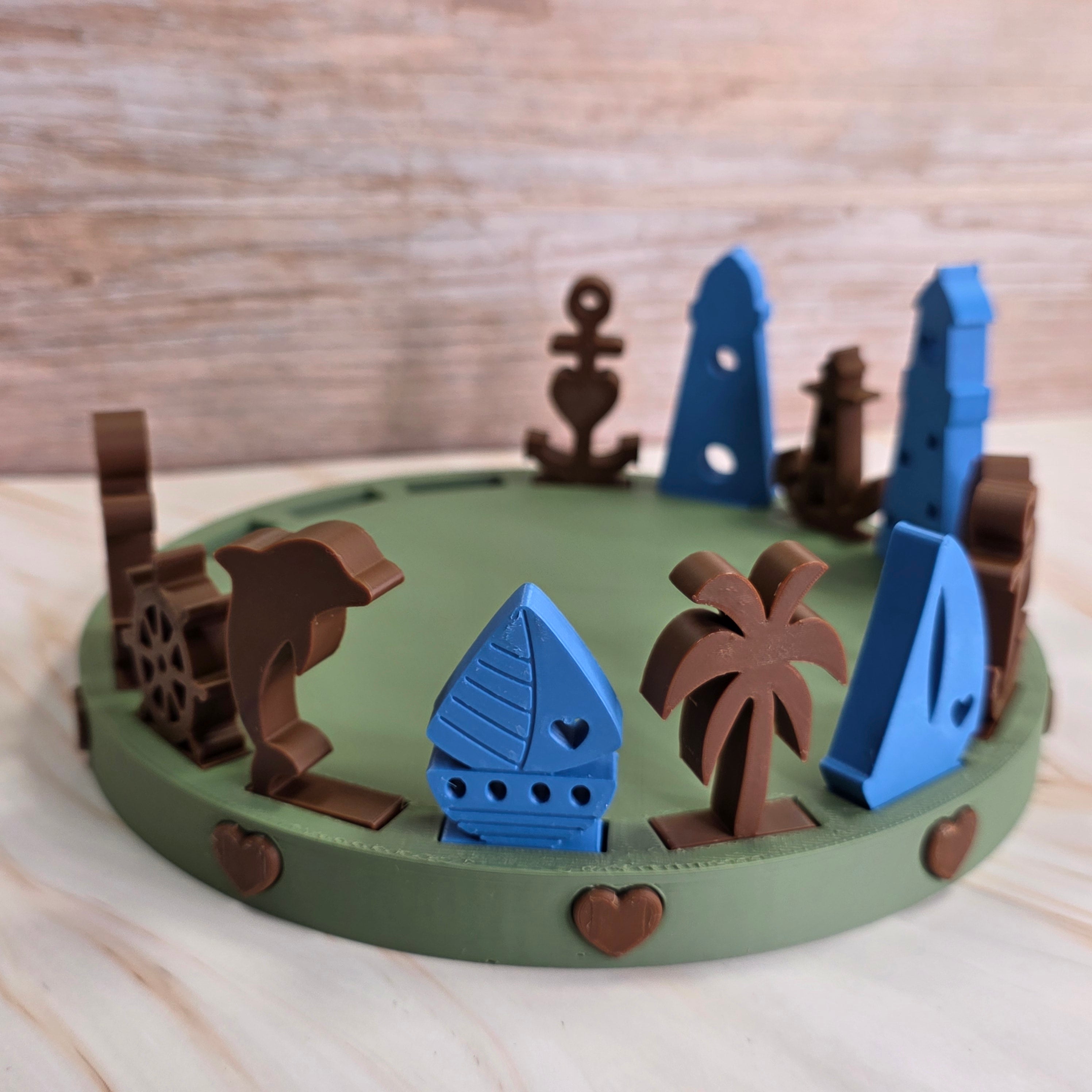 3D Druckdatei – Grundplatte -Rund groß mit Herzen - 17cm  – für Stecksystem – STL