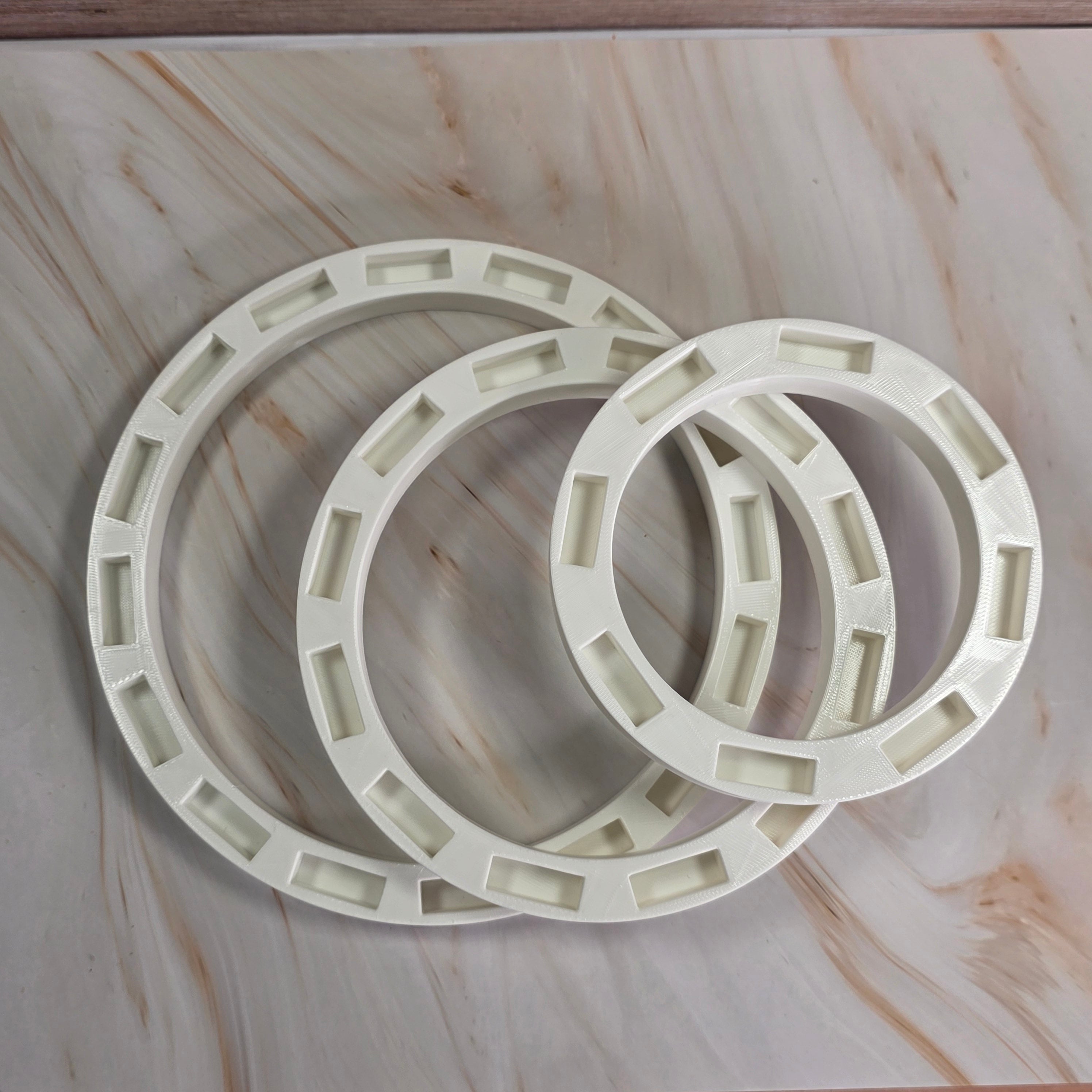 3D Druckdatei – Grundplatte - 3er Set Ringe  – für Stecksystem – STL