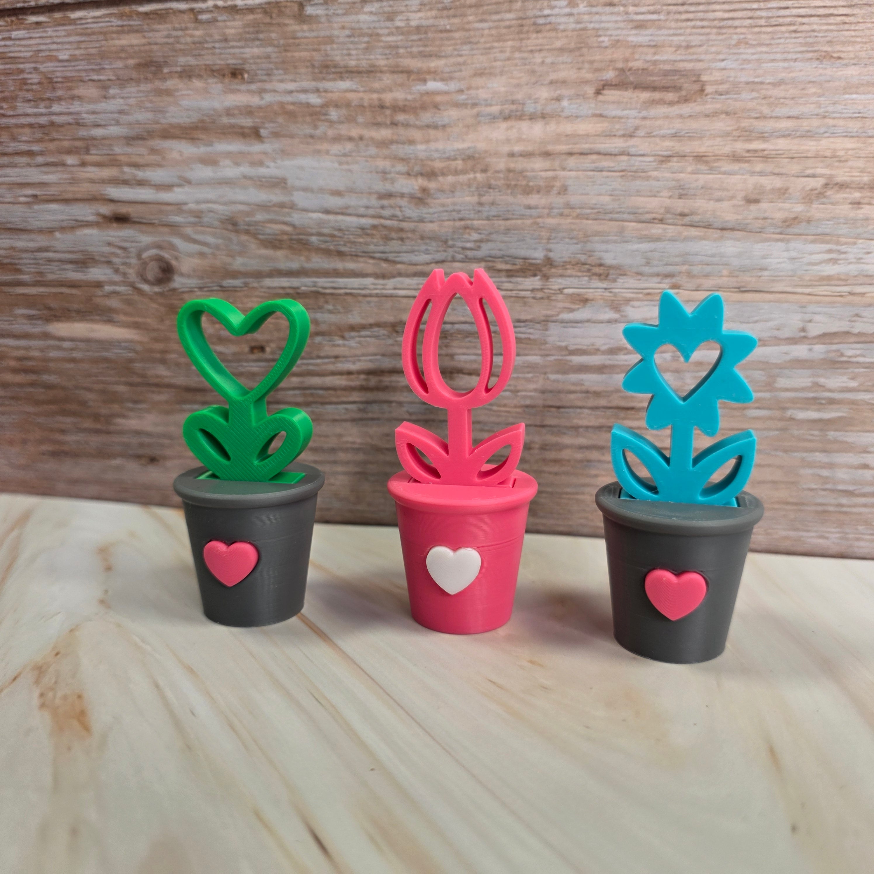 3D Druckdatei – Grundplatte - Blumentopf mit Herz – für Stecksystem – STL