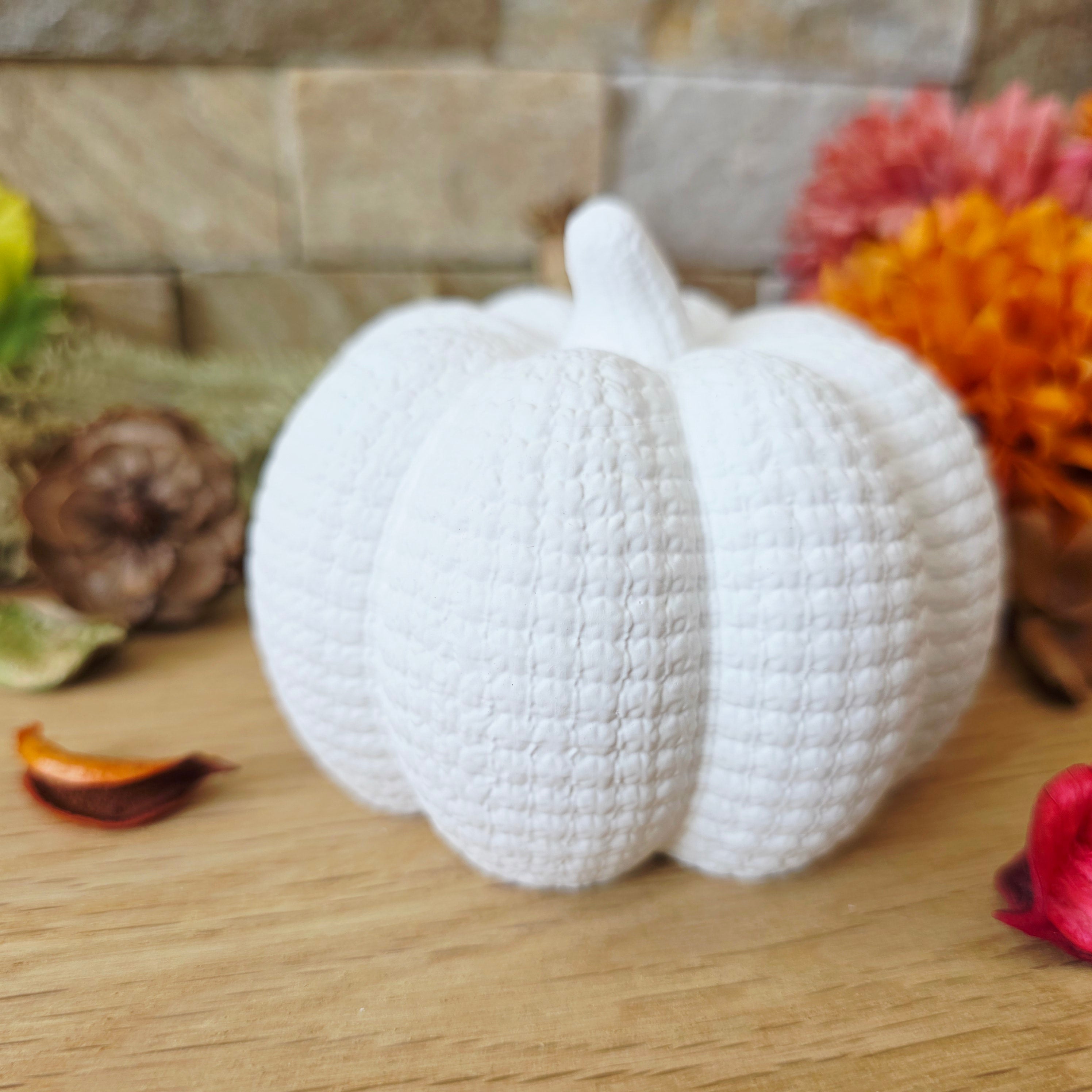 Silikon – Gießform – Herbstkürbis Wollzauber – im Häkel-/Woll-Look