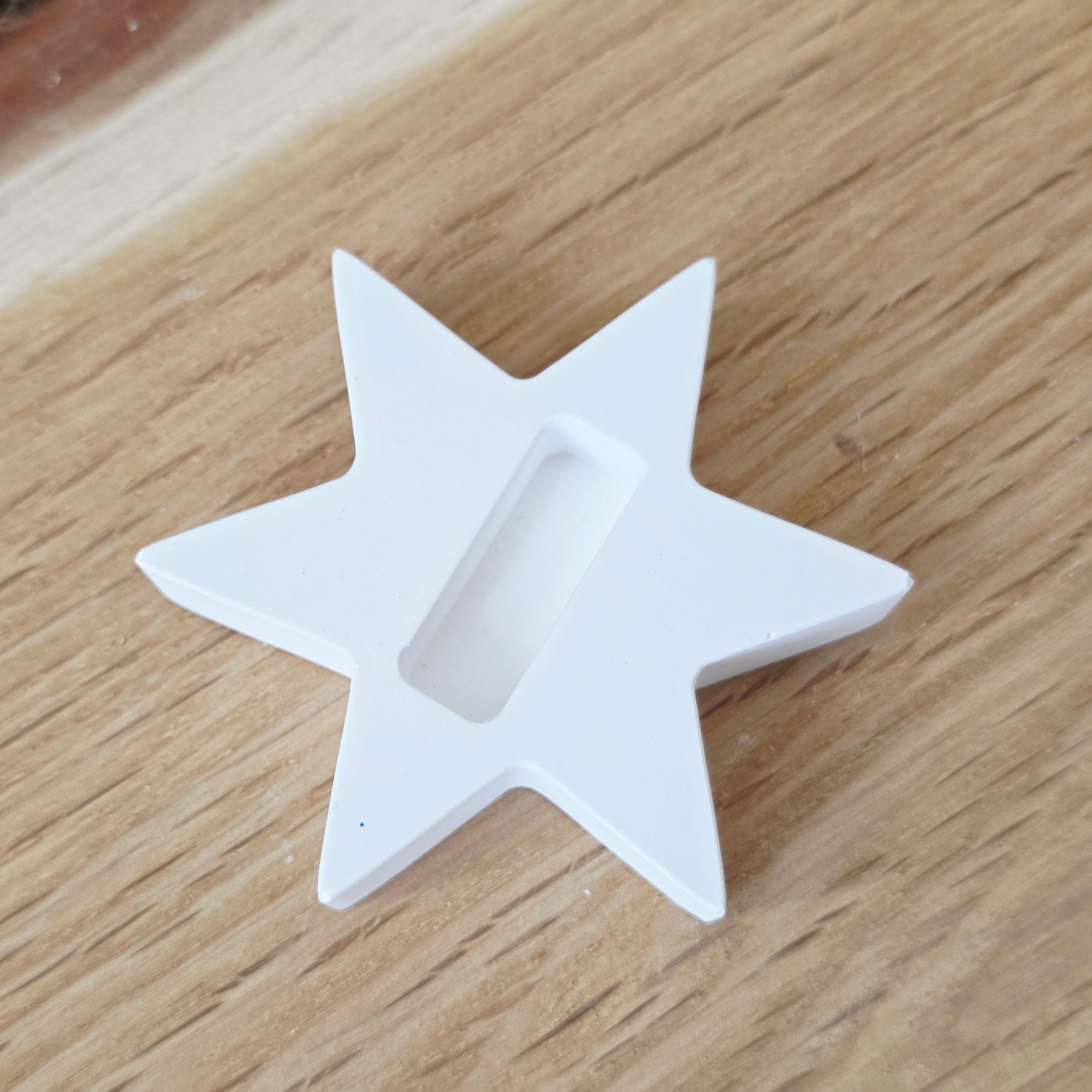 Silikon – Gießform – Mini Grundplatte Stern 6 Zacken – für 1 Stecker -