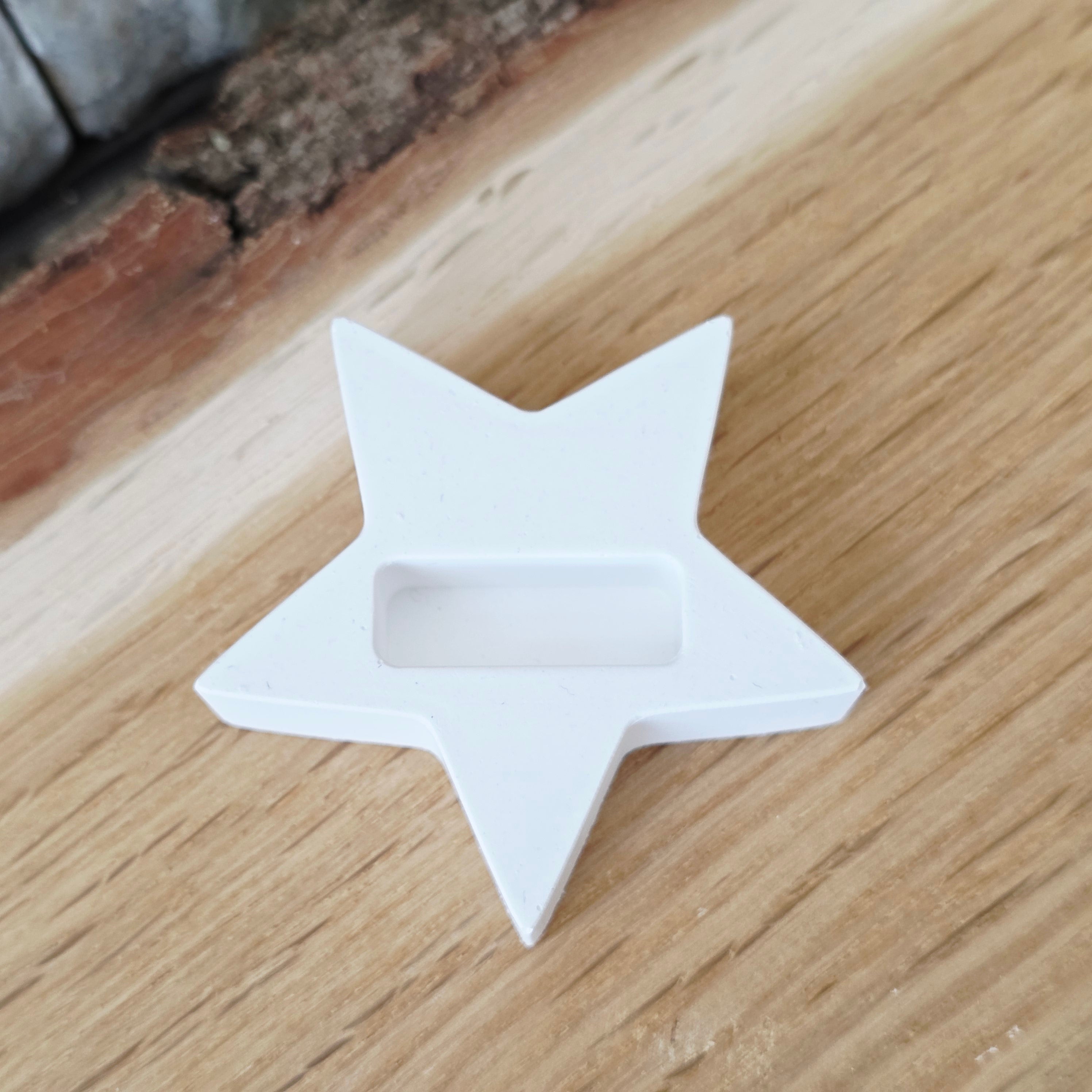 Silikon – Gießform – Mini Grundplatte Stern 5 Zacken – für 1 Stecker -