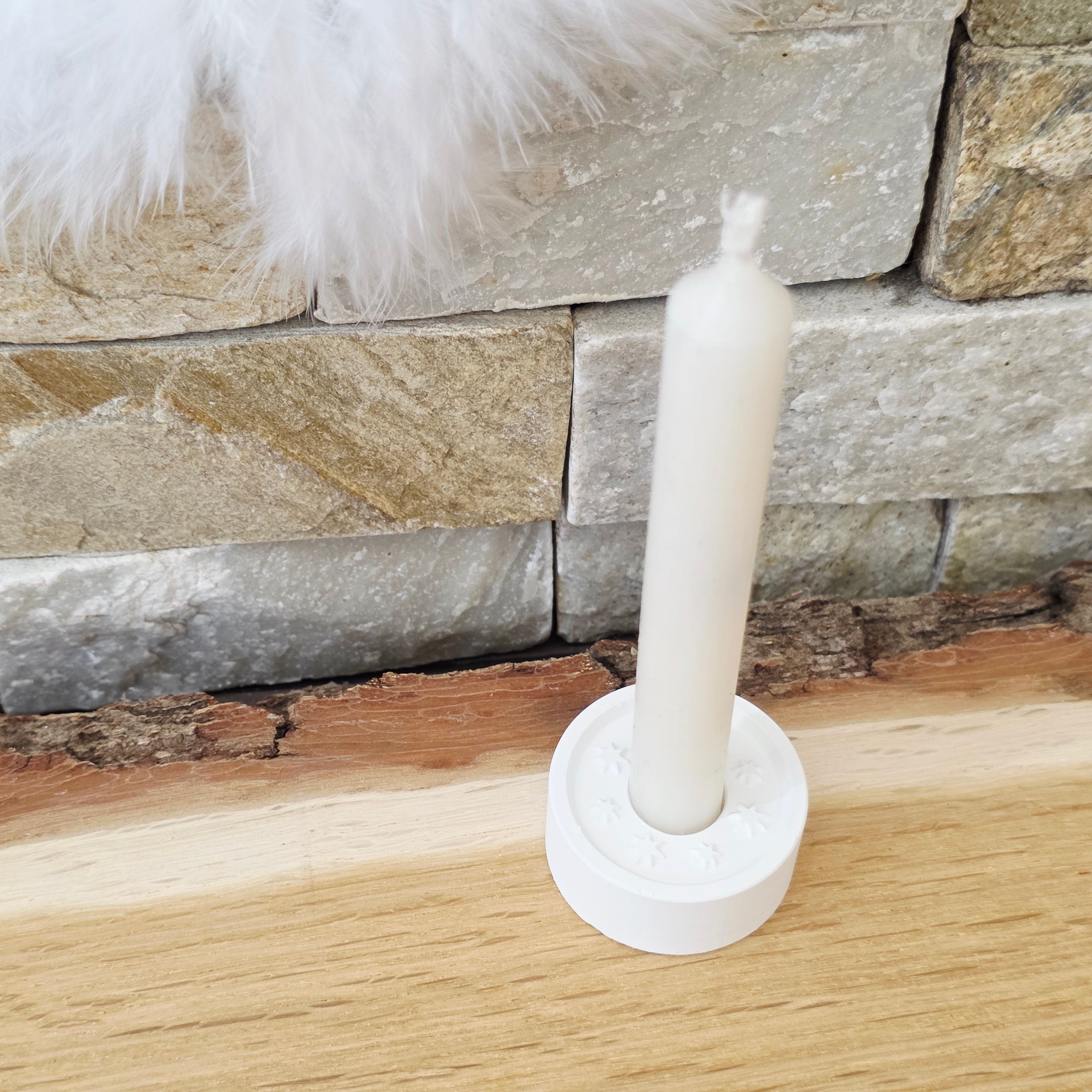 Silikon – Gießform – Baumstabkerzenhalter Sternenkranz – für 13 mm Kerzen