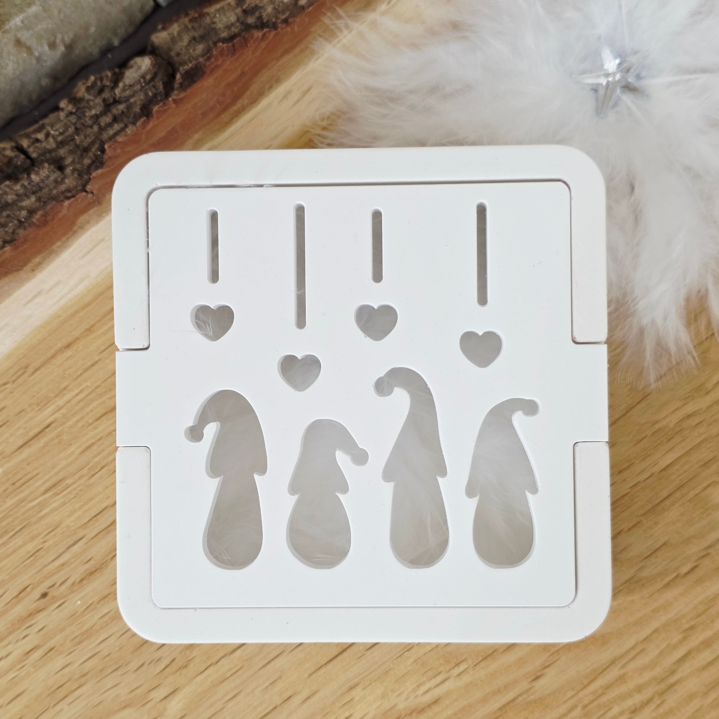Silikon – Gießform – Geschenkdosen-Deckel Herzenswichtel -
