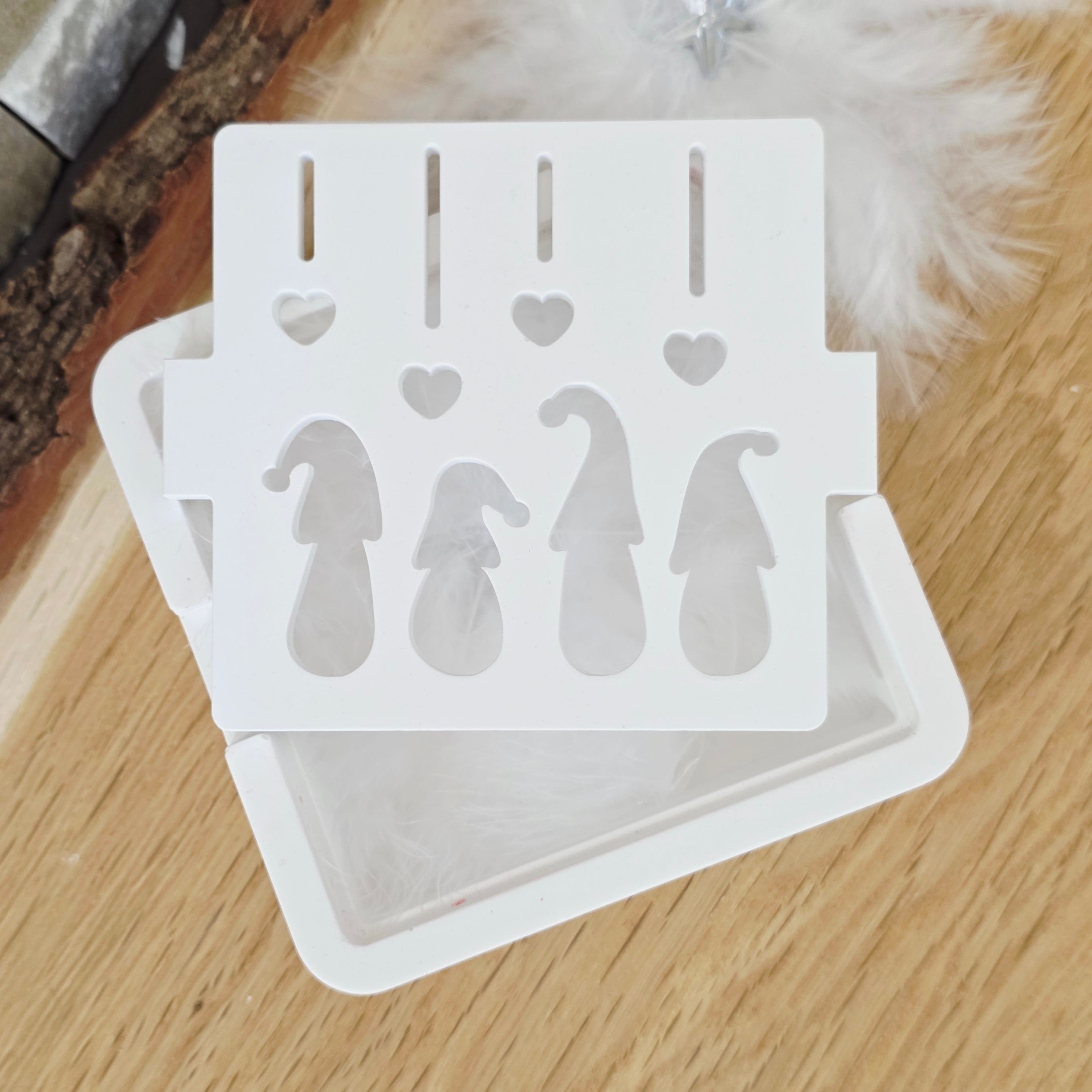 Silikon – Gießform – Geschenkdosen-Deckel Herzenswichtel -