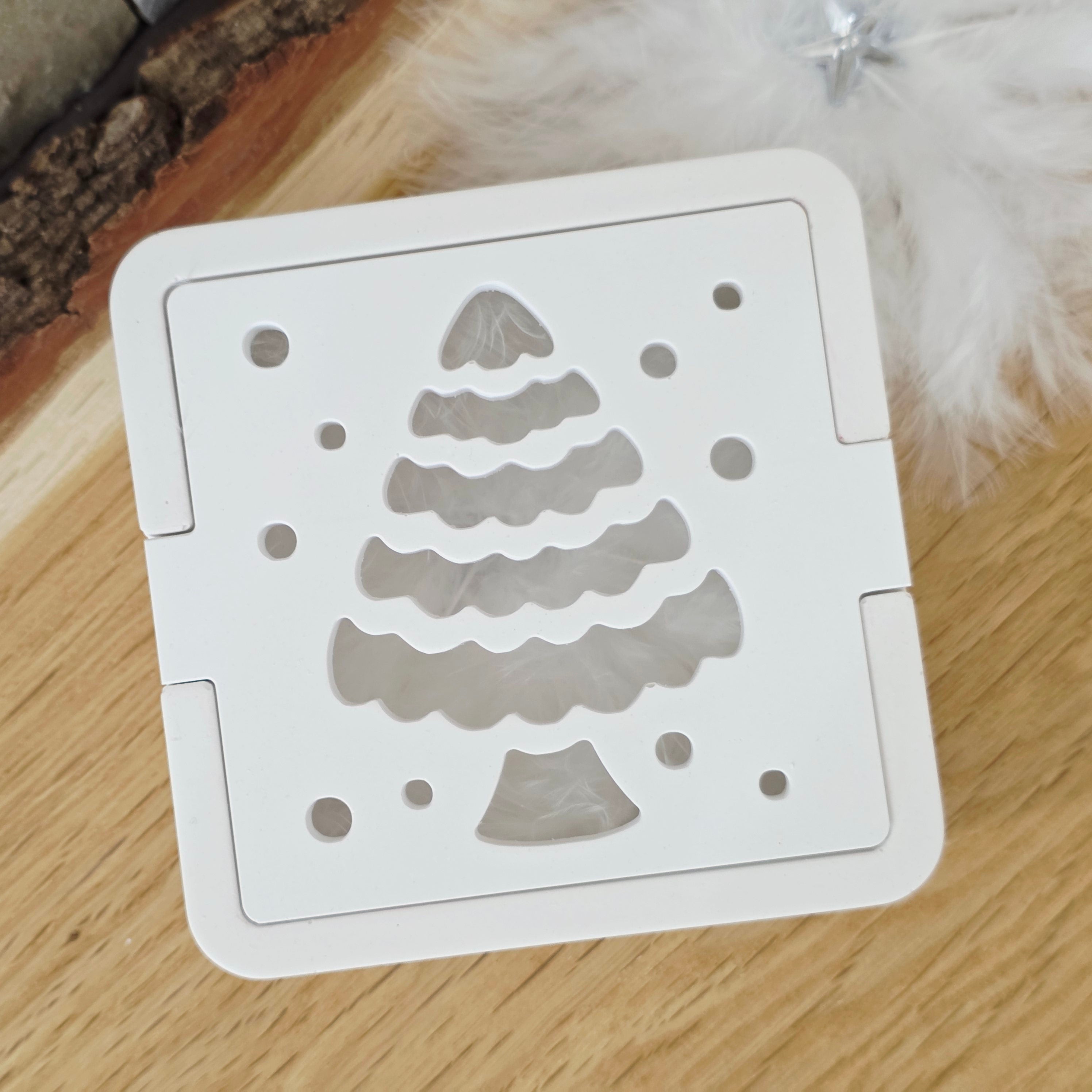 Silikon – Gießform – Geschenkdosen-Deckel Tannenlicht -