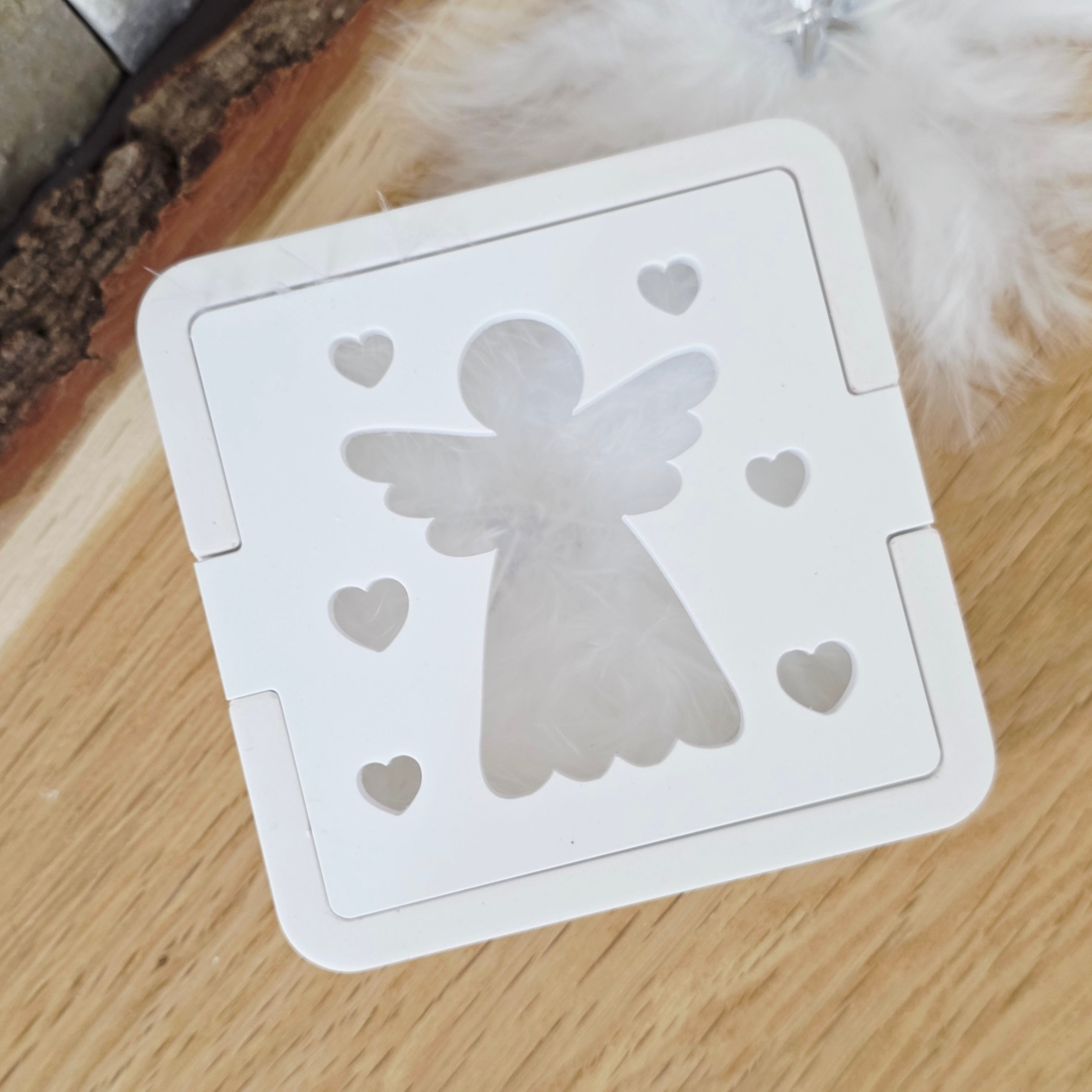 Silikon – Gießform – Geschenkdosen-Deckel Herzensengel -