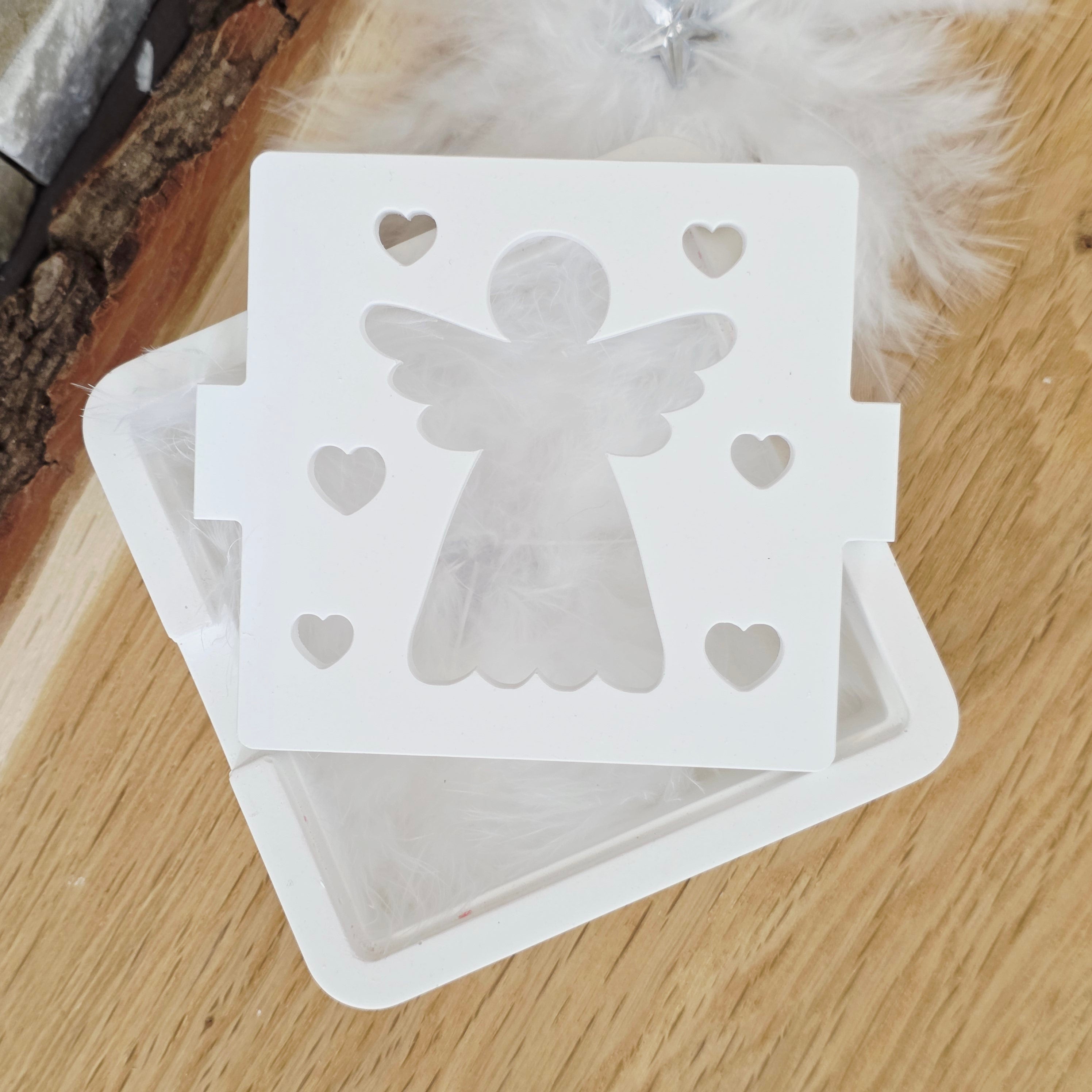 Silikon – Gießform – Geschenkdosen-Deckel Herzensengel -