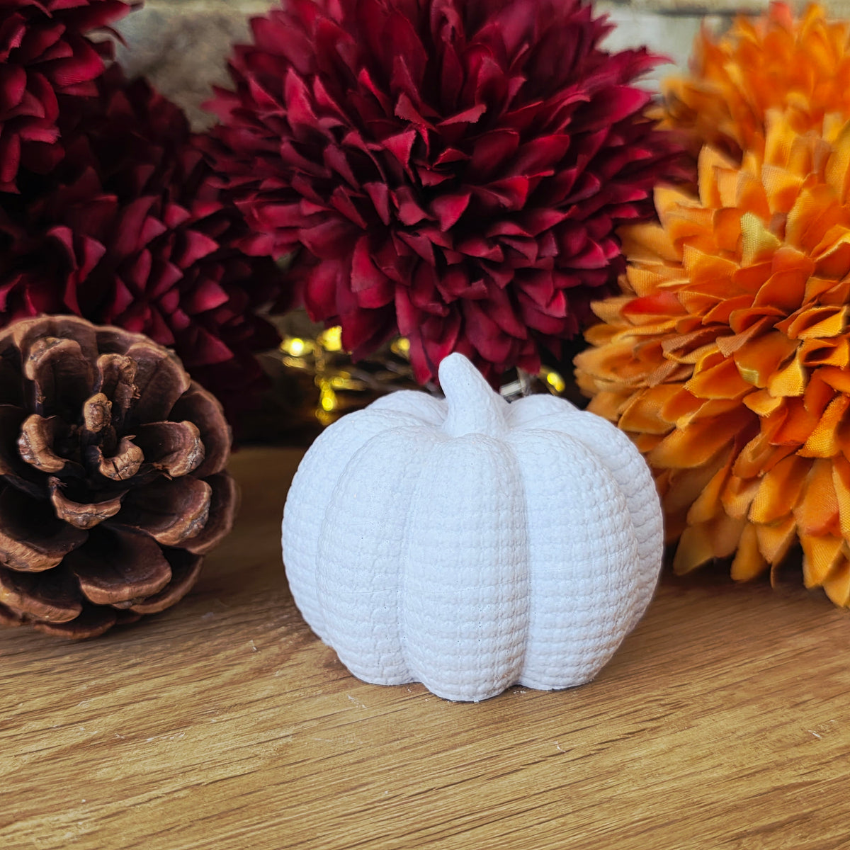 Silikon – Gießform – Herbstkürbis Wollzauber – im Häkel-/Woll-Look