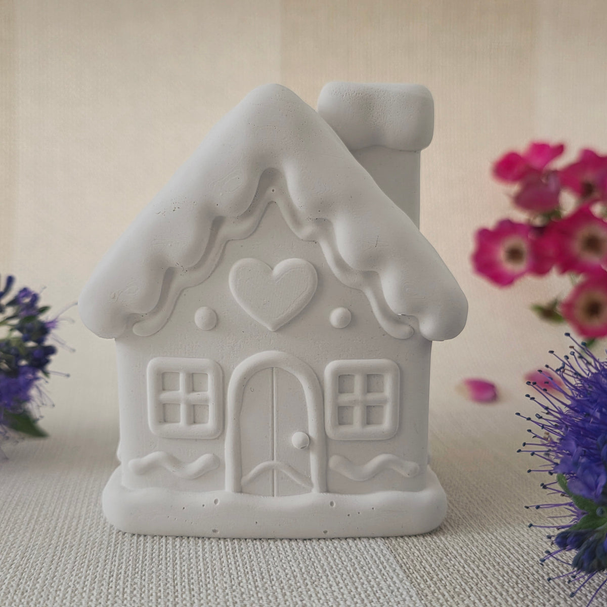 Silikongießform – Lebkuchenhaus mit Kerzenhalter