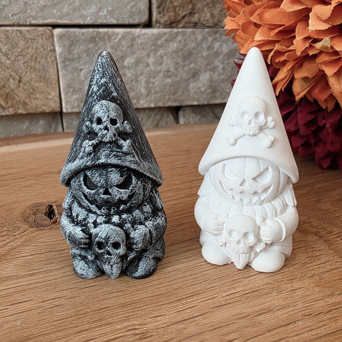 Silikongießform – Halloween-Wichtel Kürbiskopf mit Totenkopf