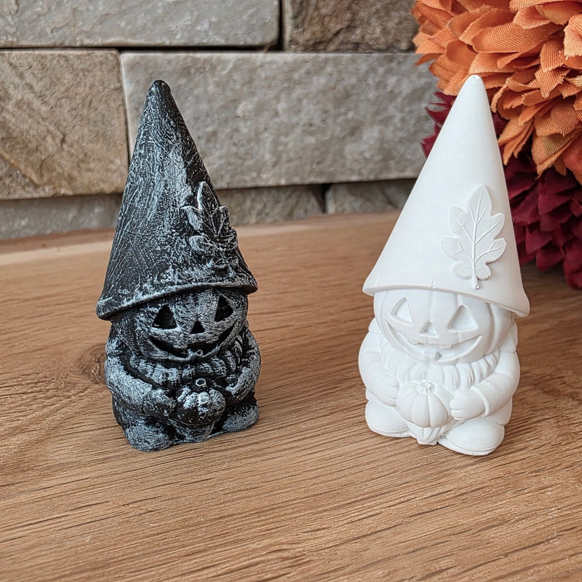 Silikongießform – Halloween-Wichtel Kürbis mit Blatt