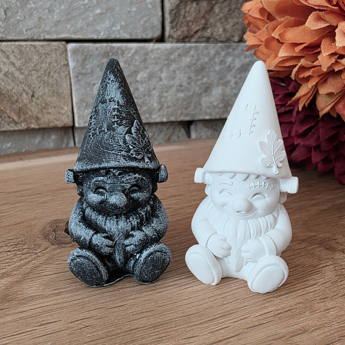 Silikongießform – Halloween-Wichtel Frankenstein mit Blatt