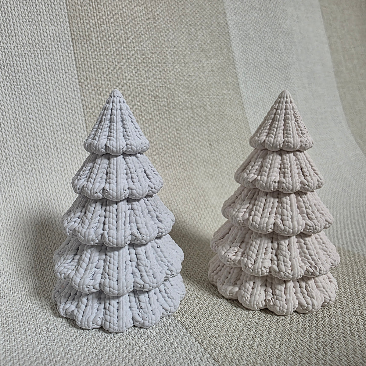 Silikongießform – Tannenbäume in 3 Größen mit Strickmuster