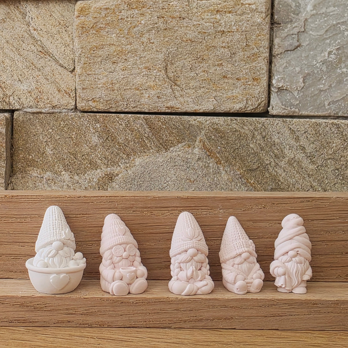Silikongießform – Mini-Wichtel Wellness – 5er-Set