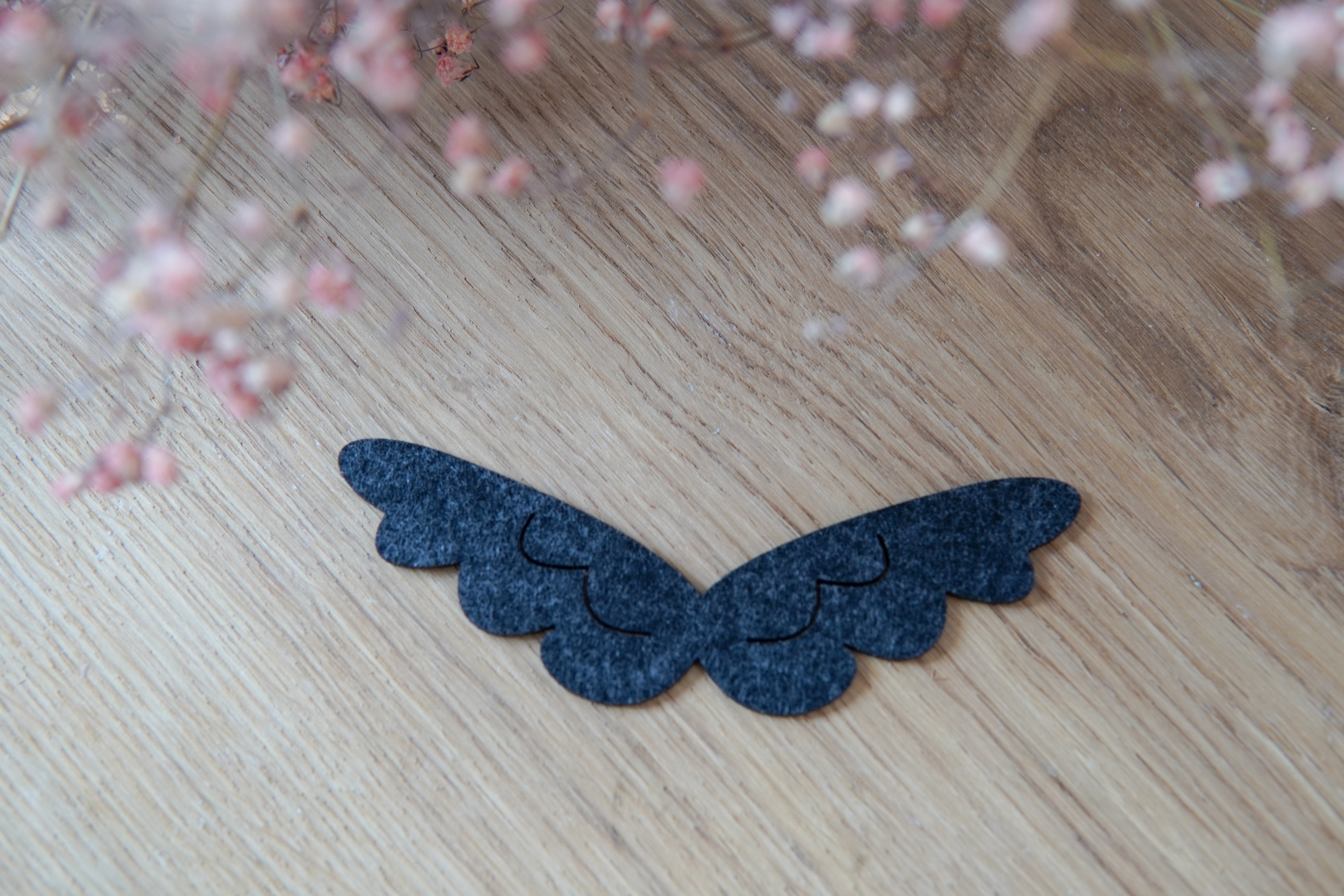 Niedliche kleine  Filzflügel – 5er-Set für DIY-Engel und Schutzengel - Anthrazit