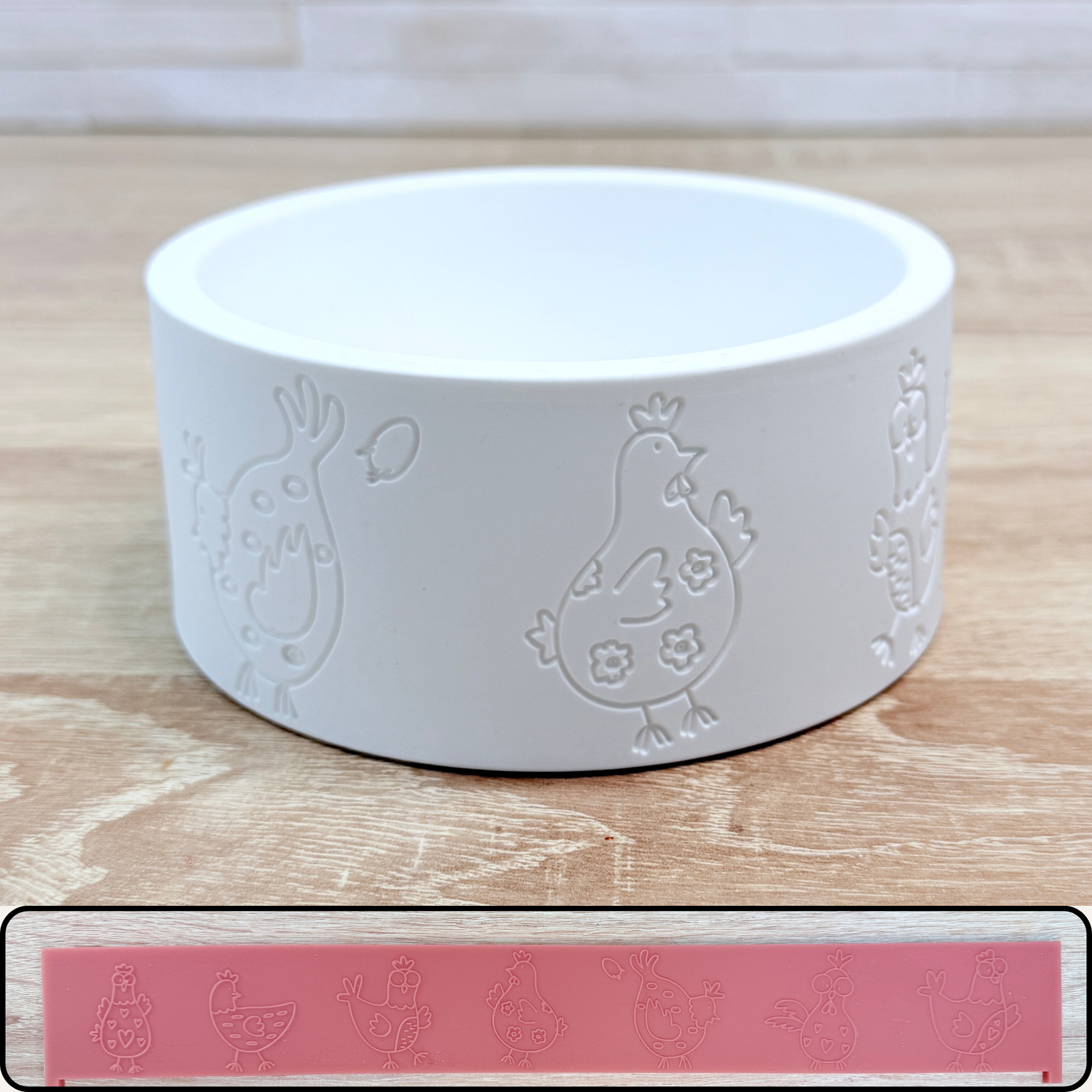 Motivband für unsere Schalenform - Hühnerband -
