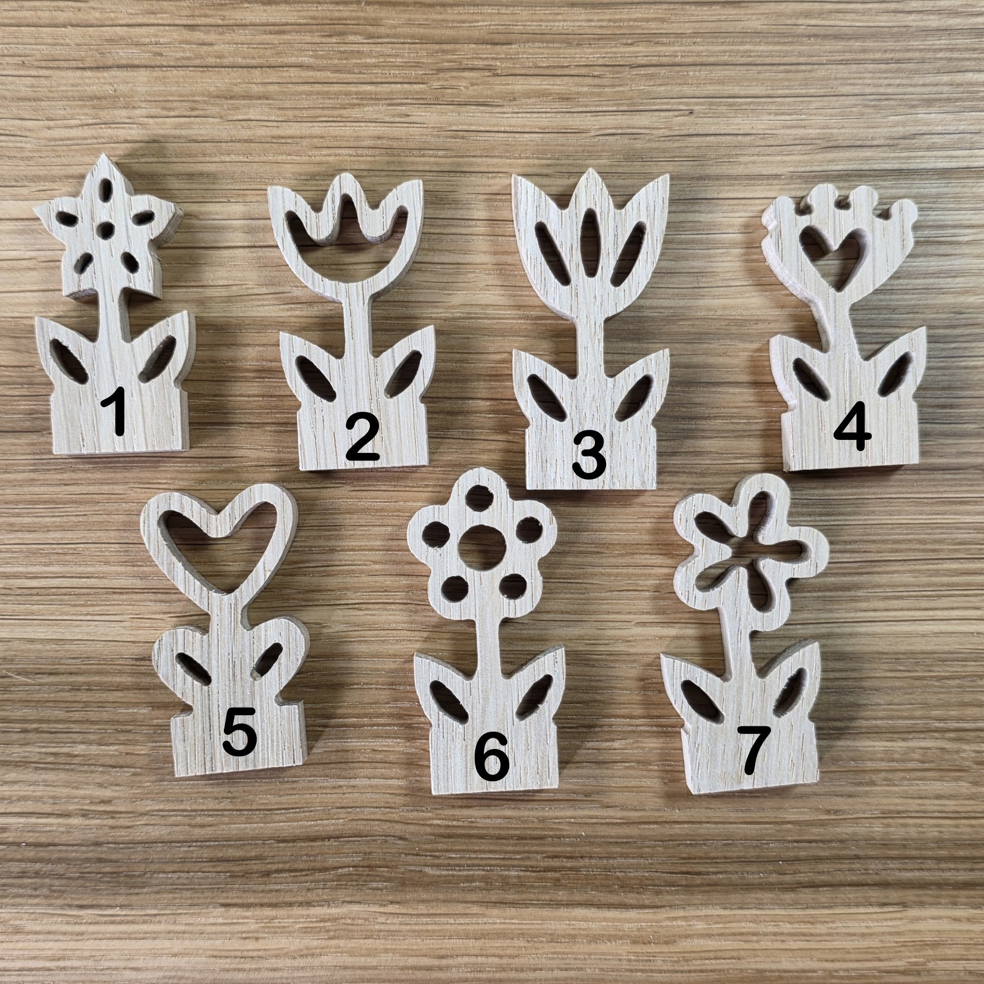 Eichenholz – Steckblumen Frühling – 7 Motive zur Auswahl