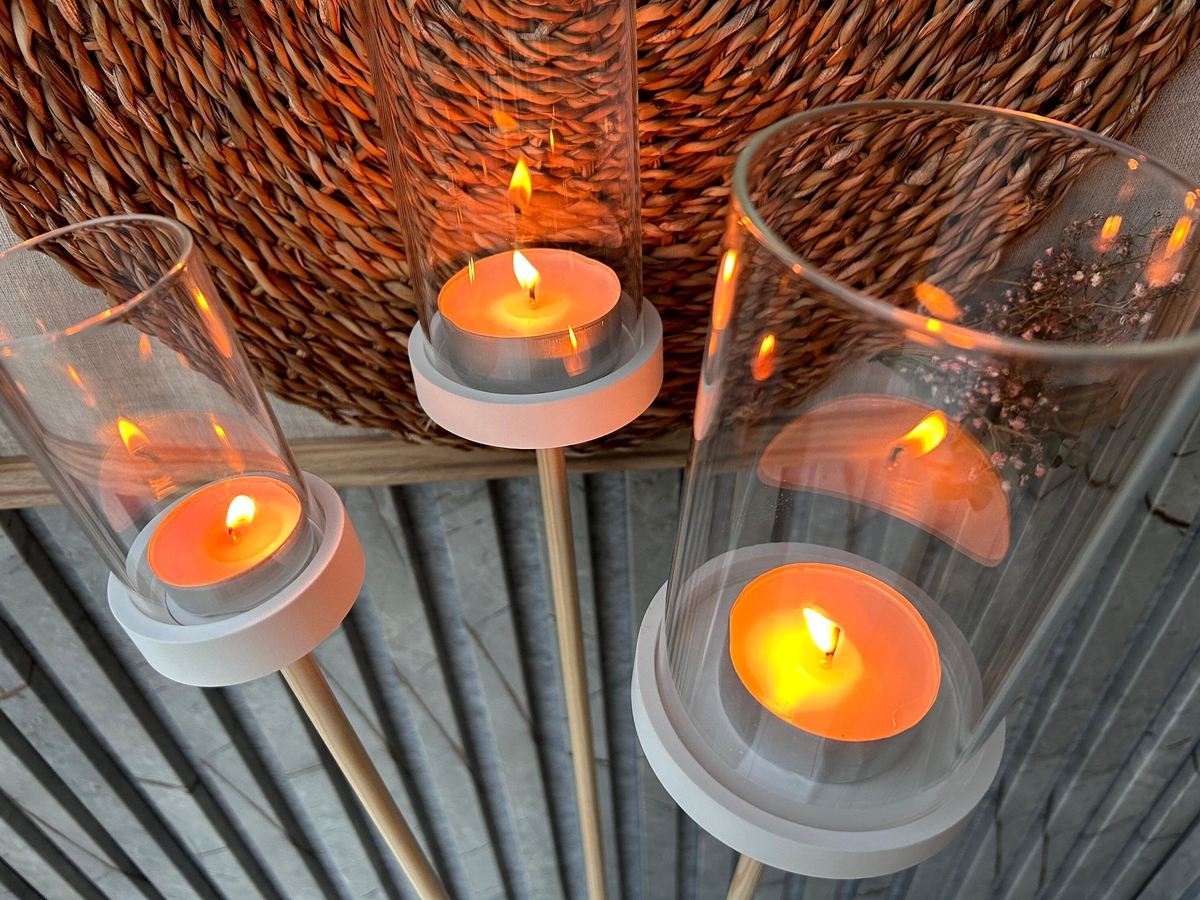 Silikon Gießform Gartenfackel Windlicht Fackelhalter Fackellicht