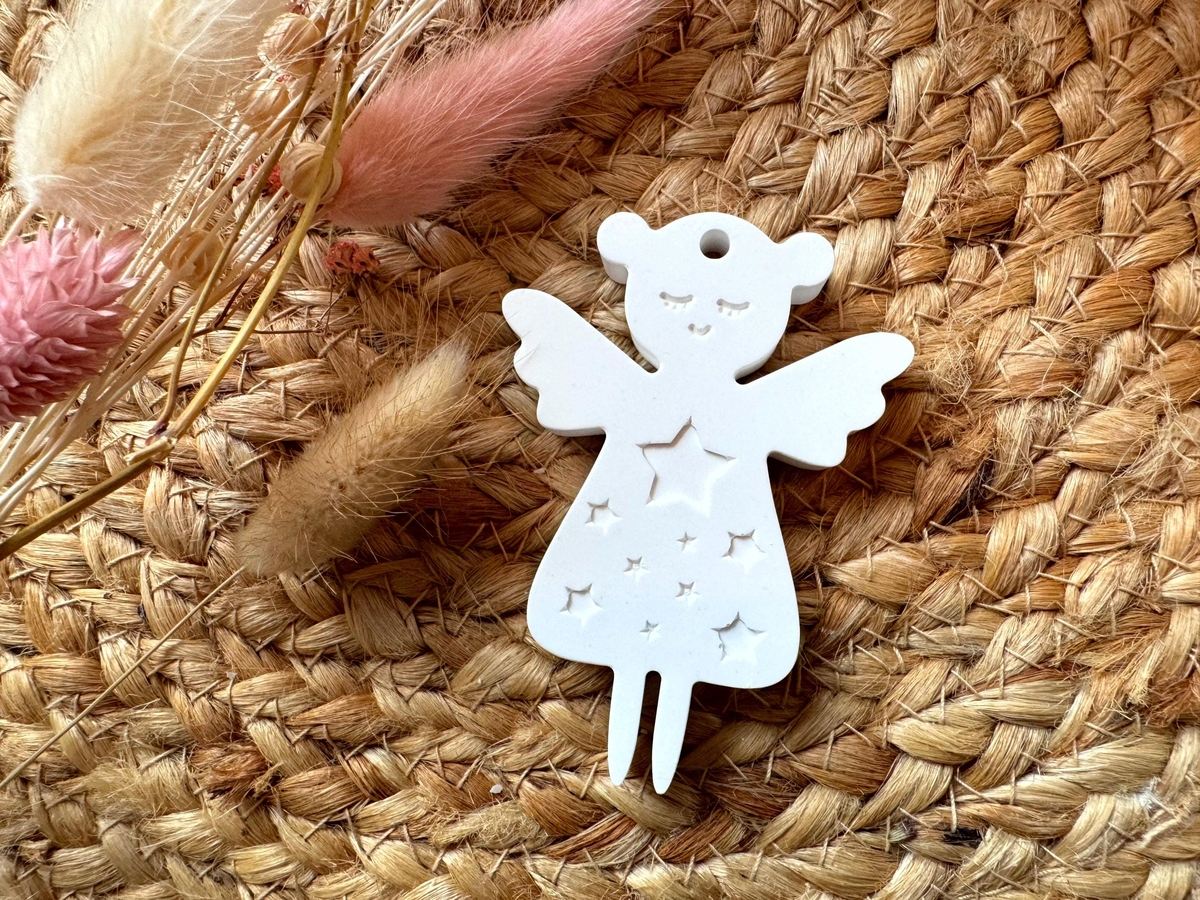 Silikon Gießform niedlicher Engel zum Aufhängen mit Sternen STERN – Weihnachten – Ansicht 3