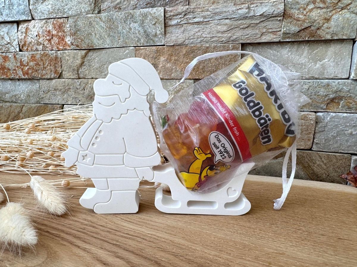 Silikon Gießform Weihnachtsmann mit Schlitten Überraschungsei Schokoladenhalter – Ansicht 3