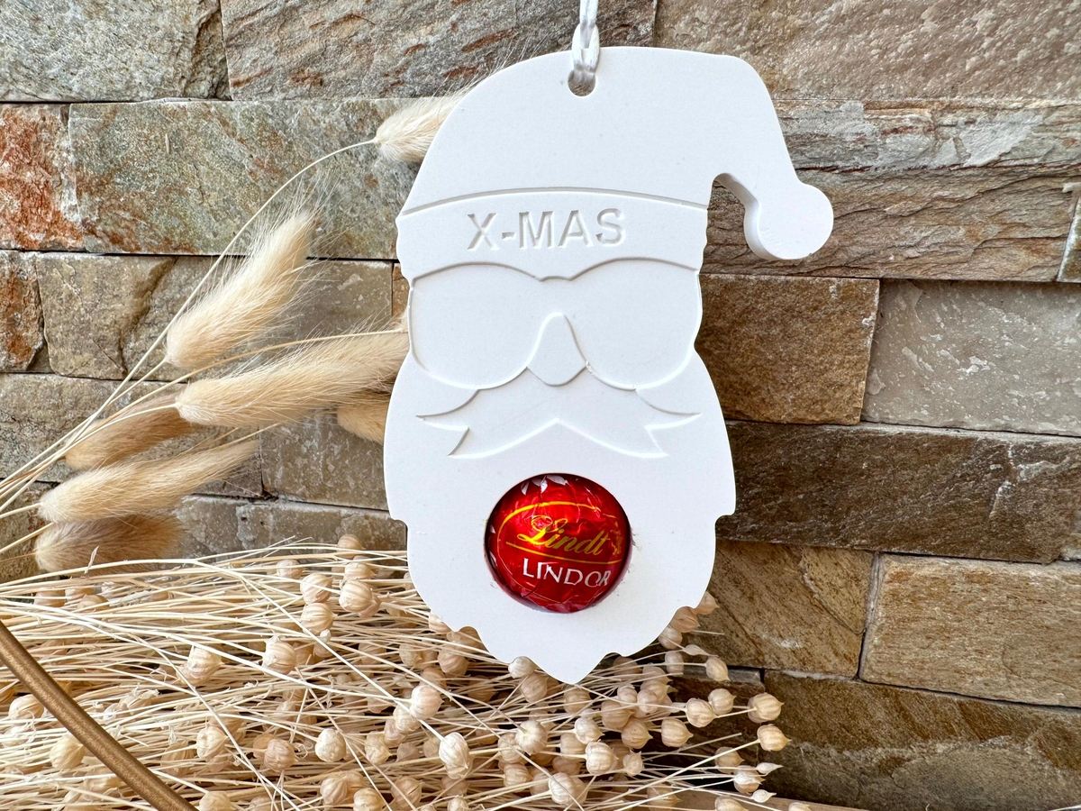 Silikon Gießform cooler Weihnachtsmann als Schokoladenhalter