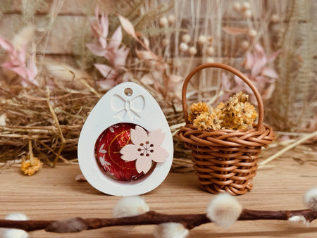 Silikon - Gießform  -  Ei als Schokokugelhalter - Aufhänger - image