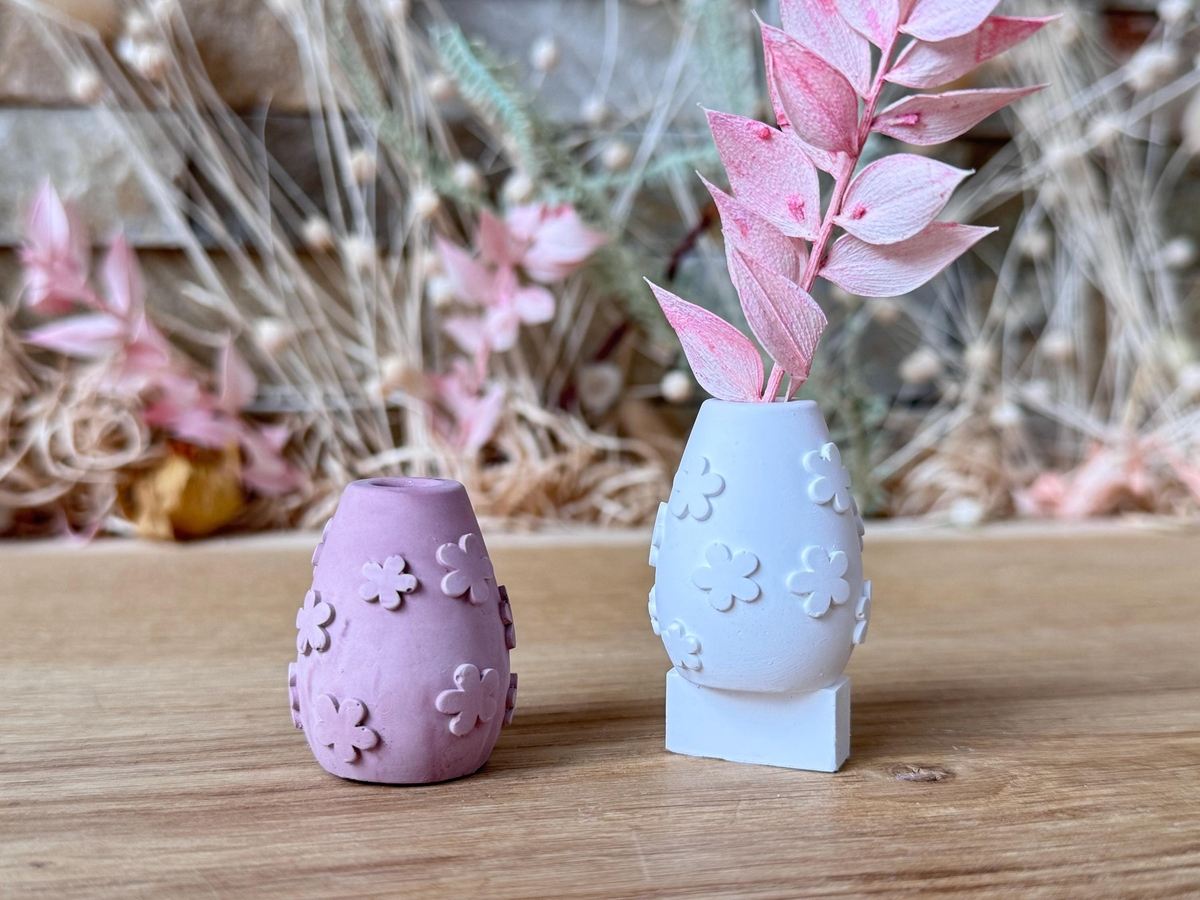 Silikon Gießform Mini Vase für unsere Häuserkranzplatten Blumen Stecksystem Klötzchen Häuserkranz – Ansicht 6
