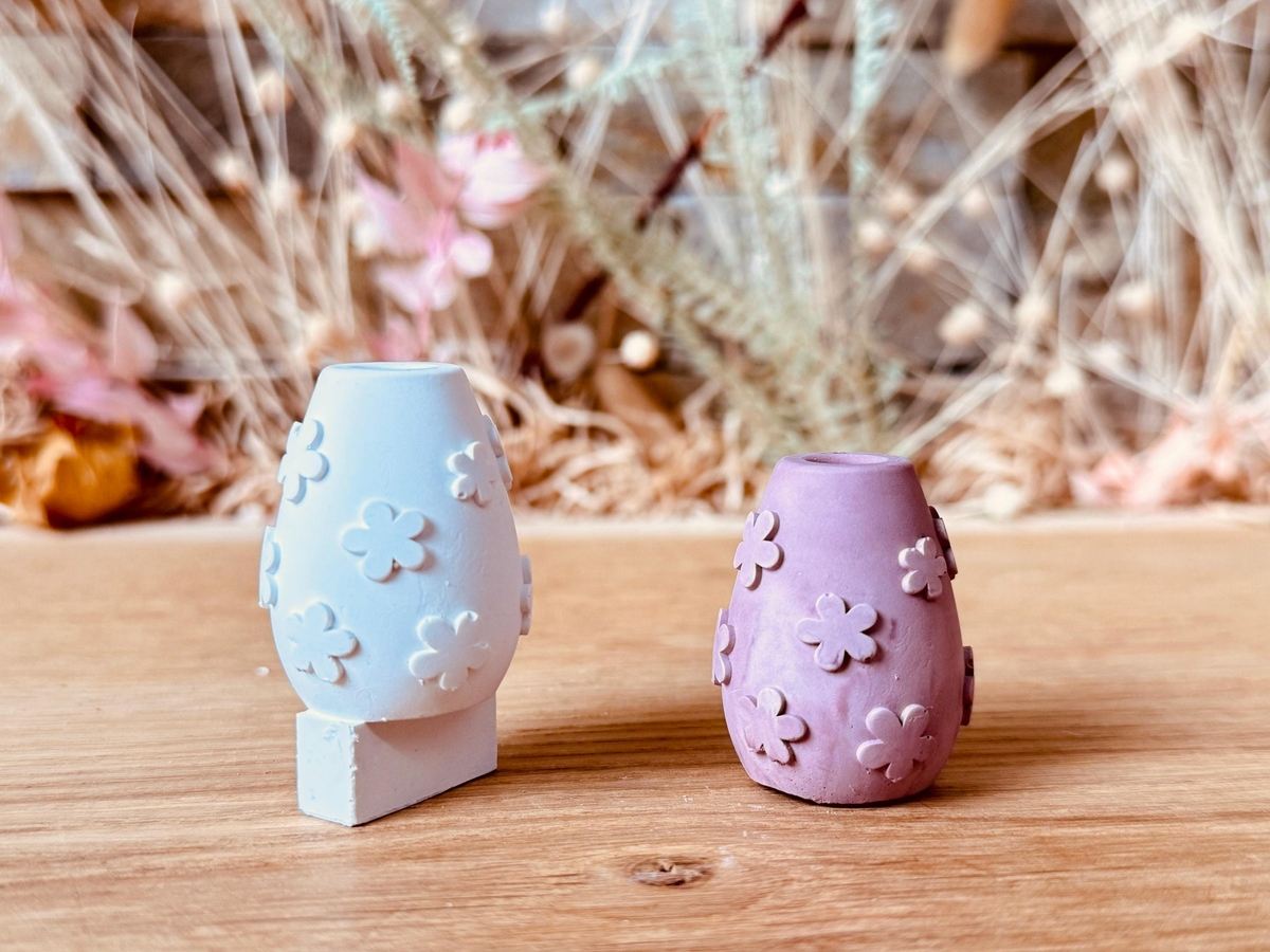 Silikon Gießform Mini Vase für unsere Häuserkranzplatten Blumen Stecksystem Klötzchen Häuserkranz – Ansicht 9