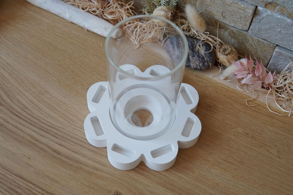 Silikon Gießform Klötzchenhäuser Blumenwindlicht Fackelhalter Klötzchen Häuserkranz