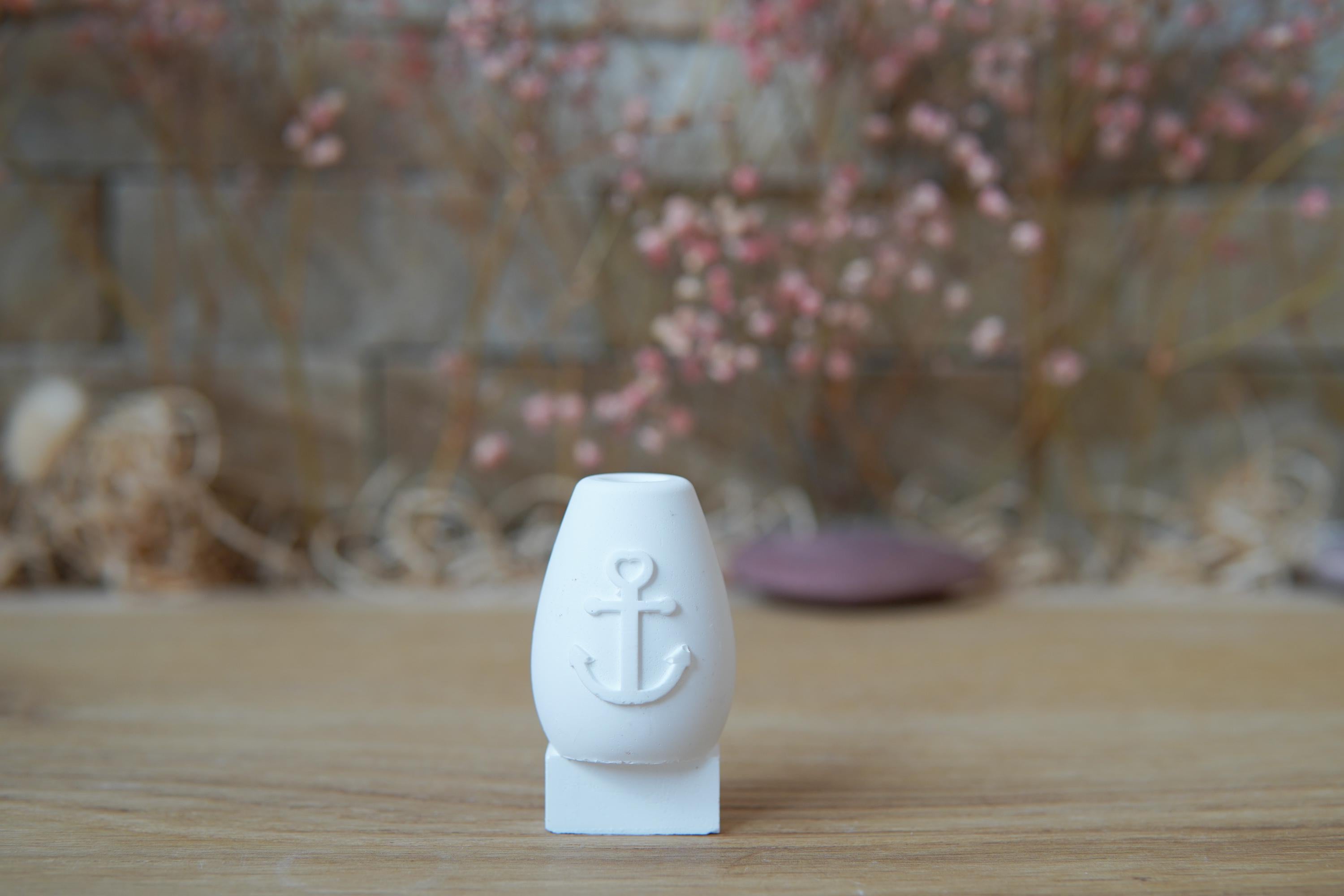 Silikon - Gießform - Mini Vase für unsere Häuserkranzplatten- Anker Vase - Stecksystem - Klötzchen - Häuserkranz -