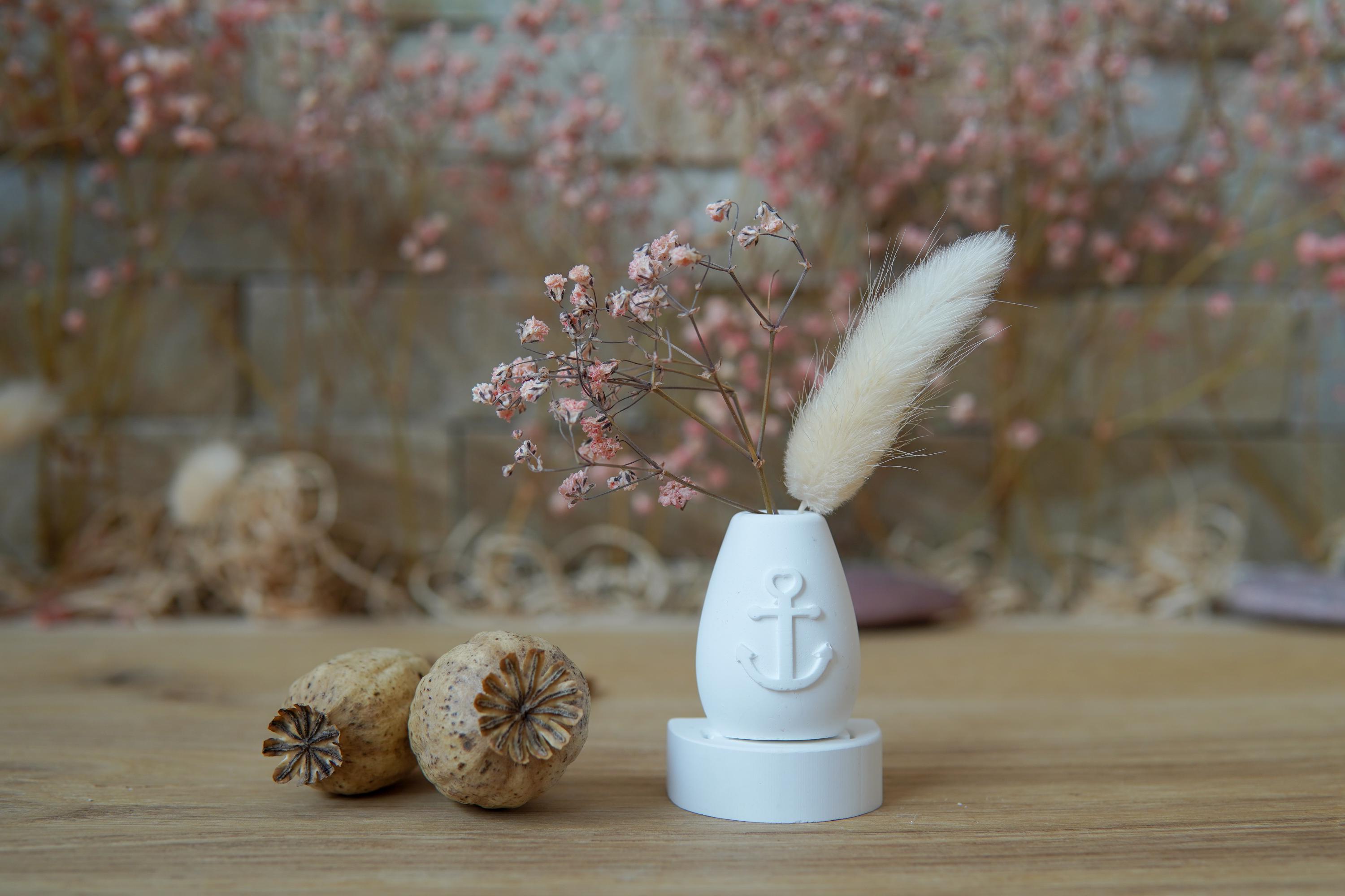 Silikon - Gießform - Mini Vase für unsere Häuserkranzplatten- Anker Vase - Stecksystem - Klötzchen - Häuserkranz -
