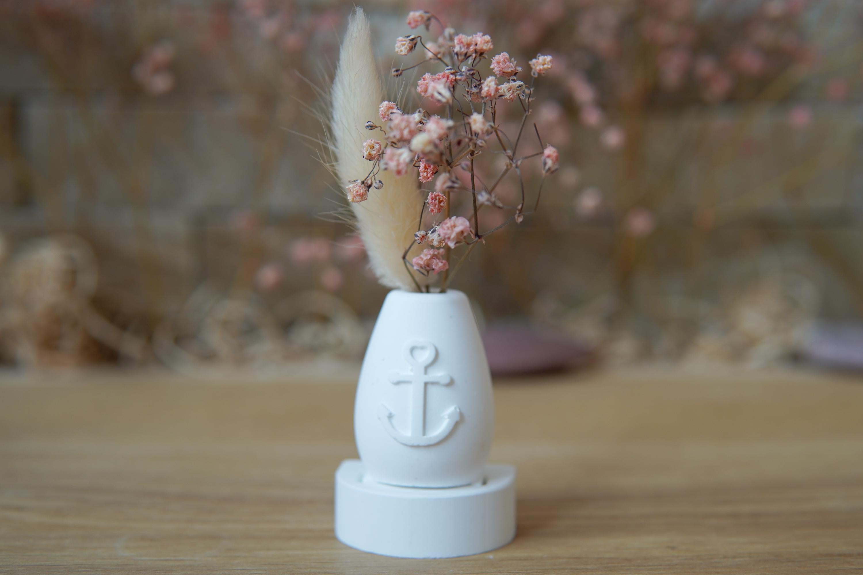 Silikon - Gießform - Mini Vase für unsere Häuserkranzplatten- Anker Vase - Stecksystem - Klötzchen - Häuserkranz -