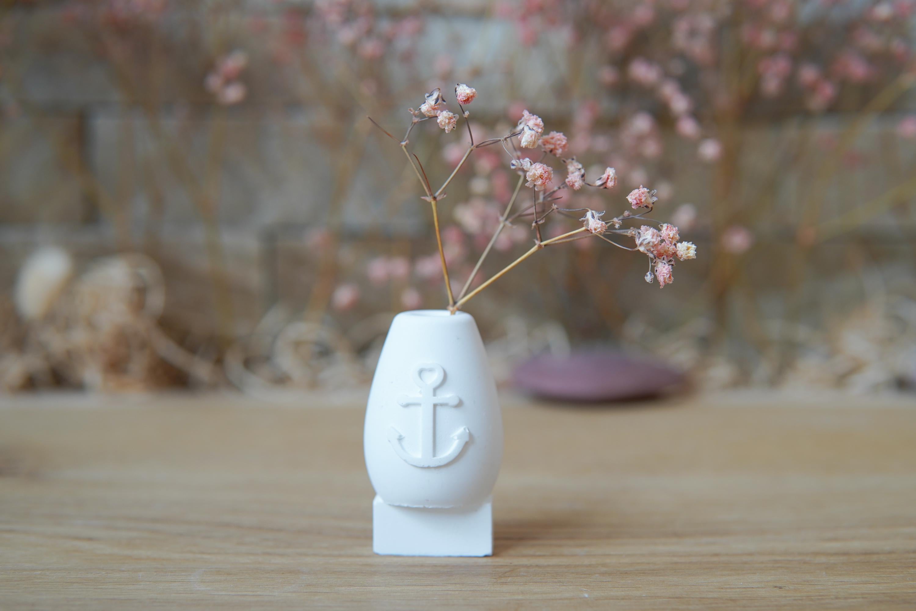Silikon - Gießform - Mini Vase für unsere Häuserkranzplatten- Anker Vase - Stecksystem - Klötzchen - Häuserkranz -