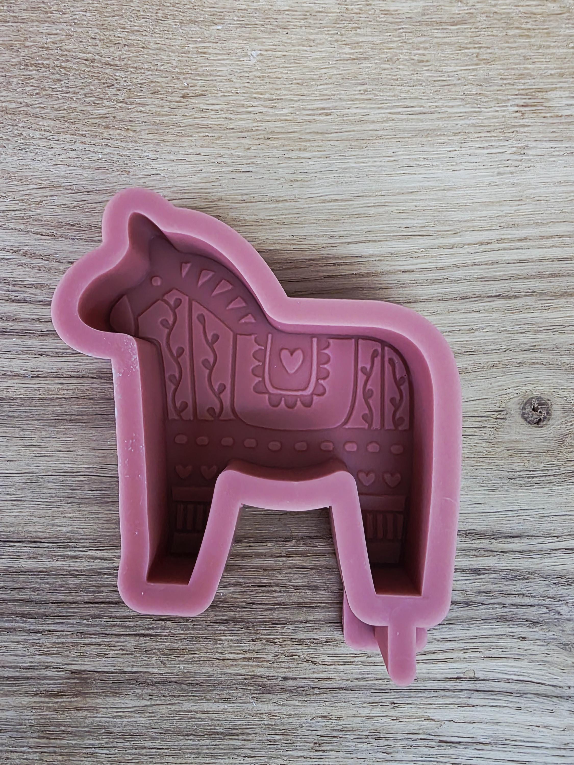 Silikon – Gießform – Dala-Pferd mit Herzsattel -