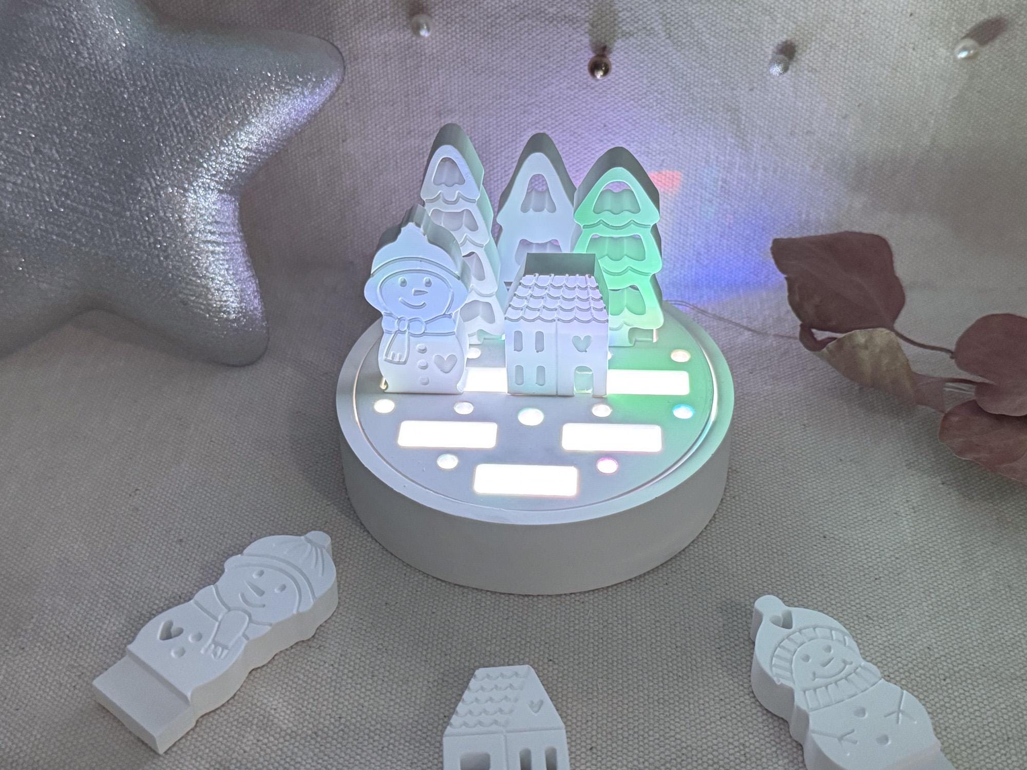 Silikon – Gießform – Lichtdose – mit Deckel für leuchtende Figuren -
