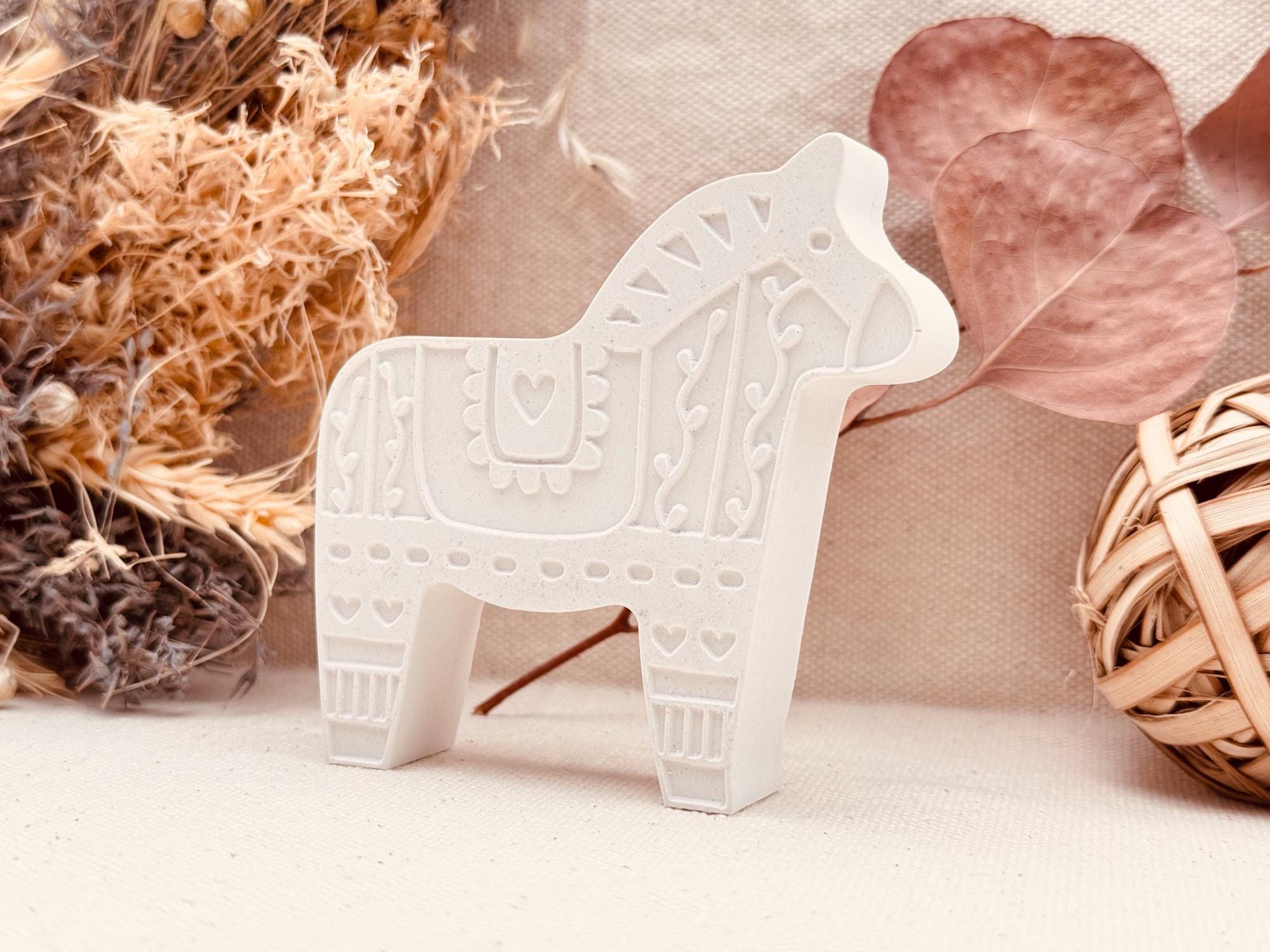 Silikon – Gießform – Dala-Pferd mit Herzsattel -