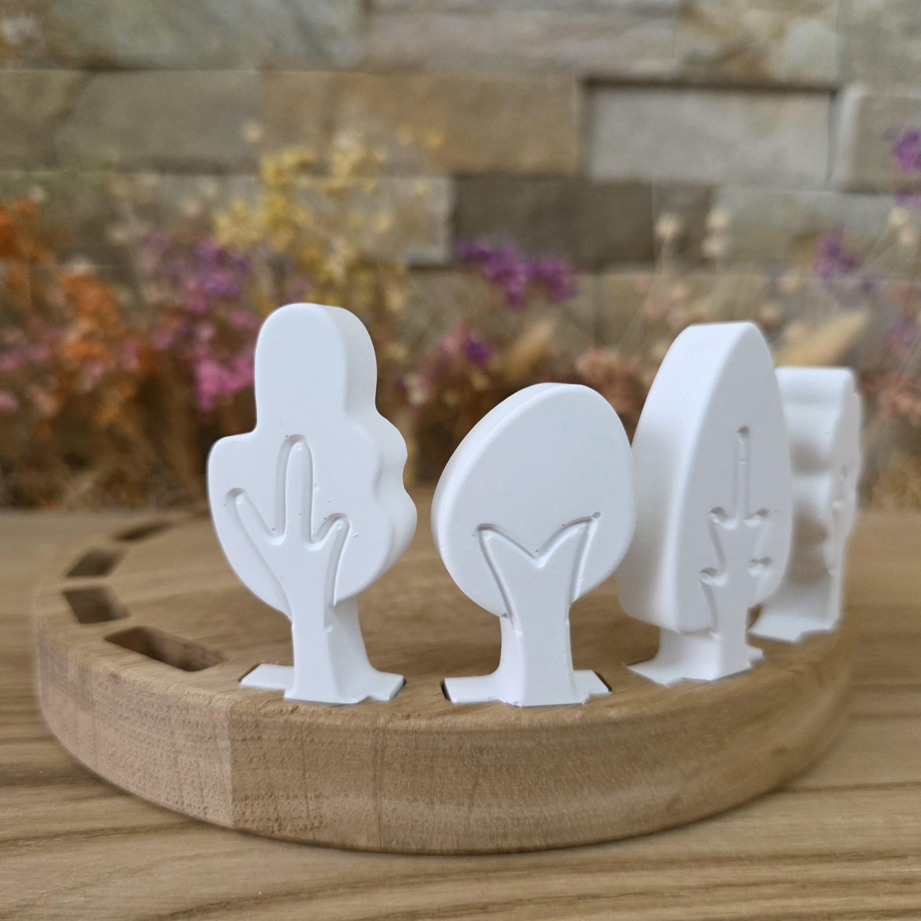 Silikon – Gießform – Steckform Baumquartett – 4 Bäume für den Steckkranz