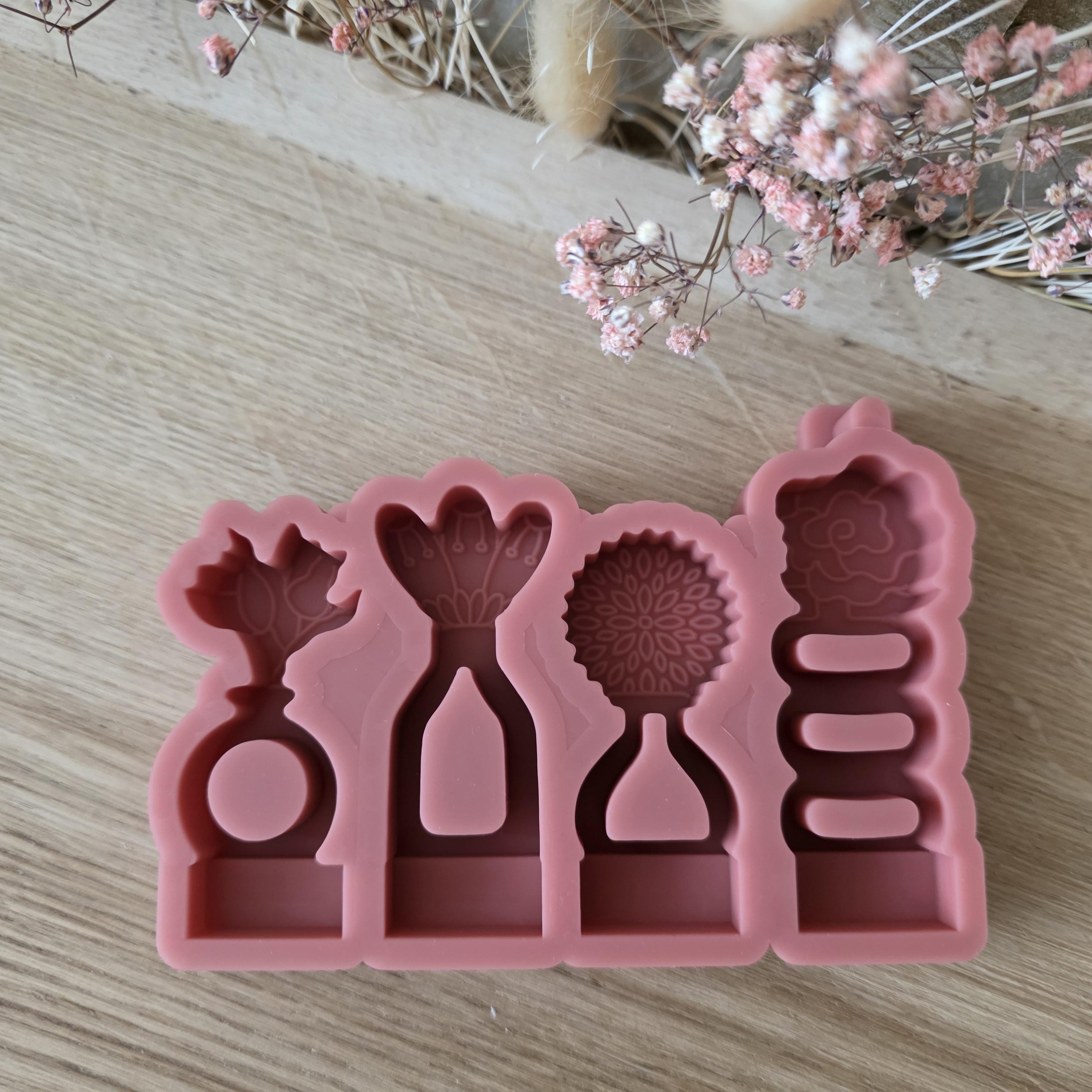 Silikon – Gießform – Steckform Blumenvasen – 4 Blumen für den Steckkranz "2"