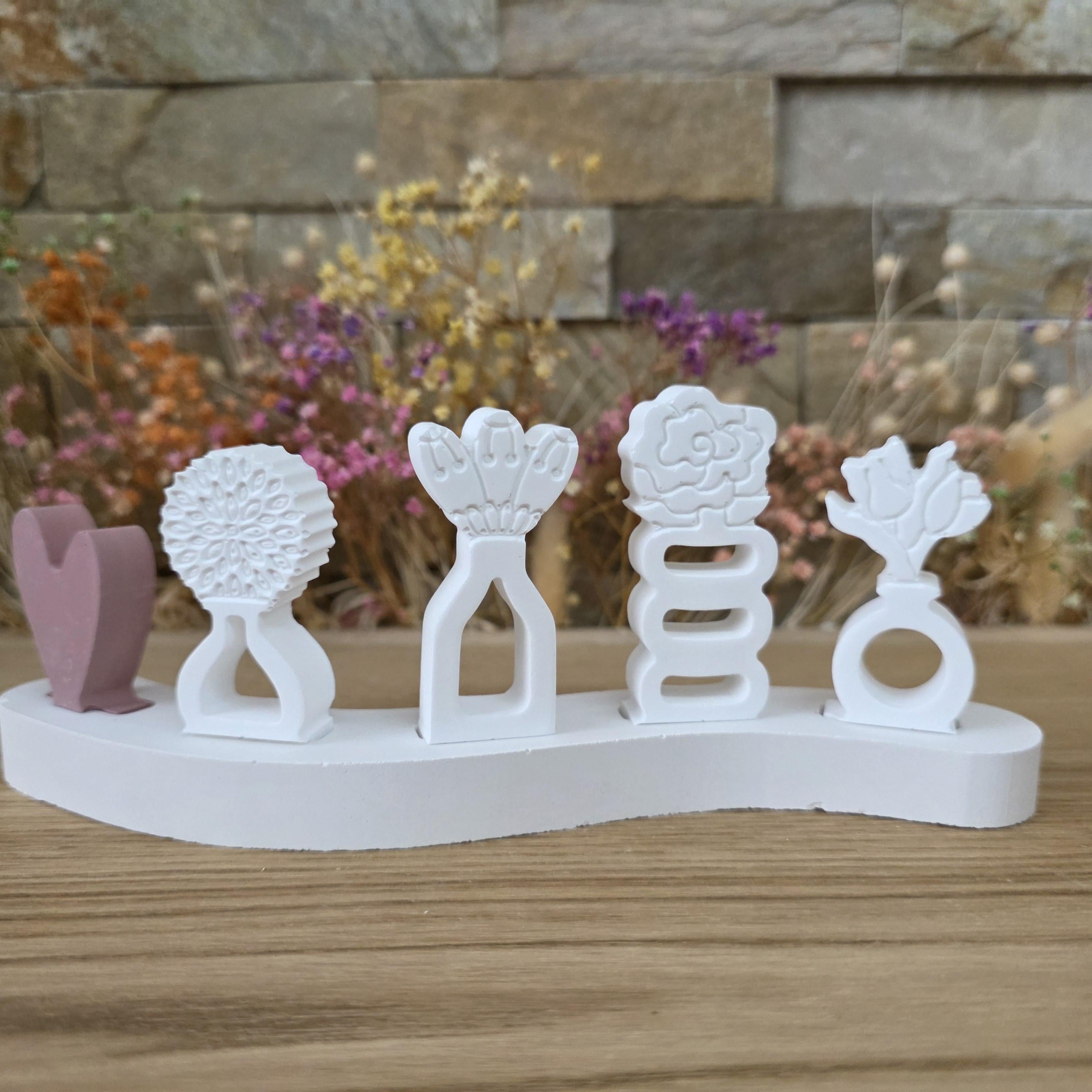 Silikon – Gießform – Steckform Blumenvasen – 4 Blumen für den Steckkranz "2"