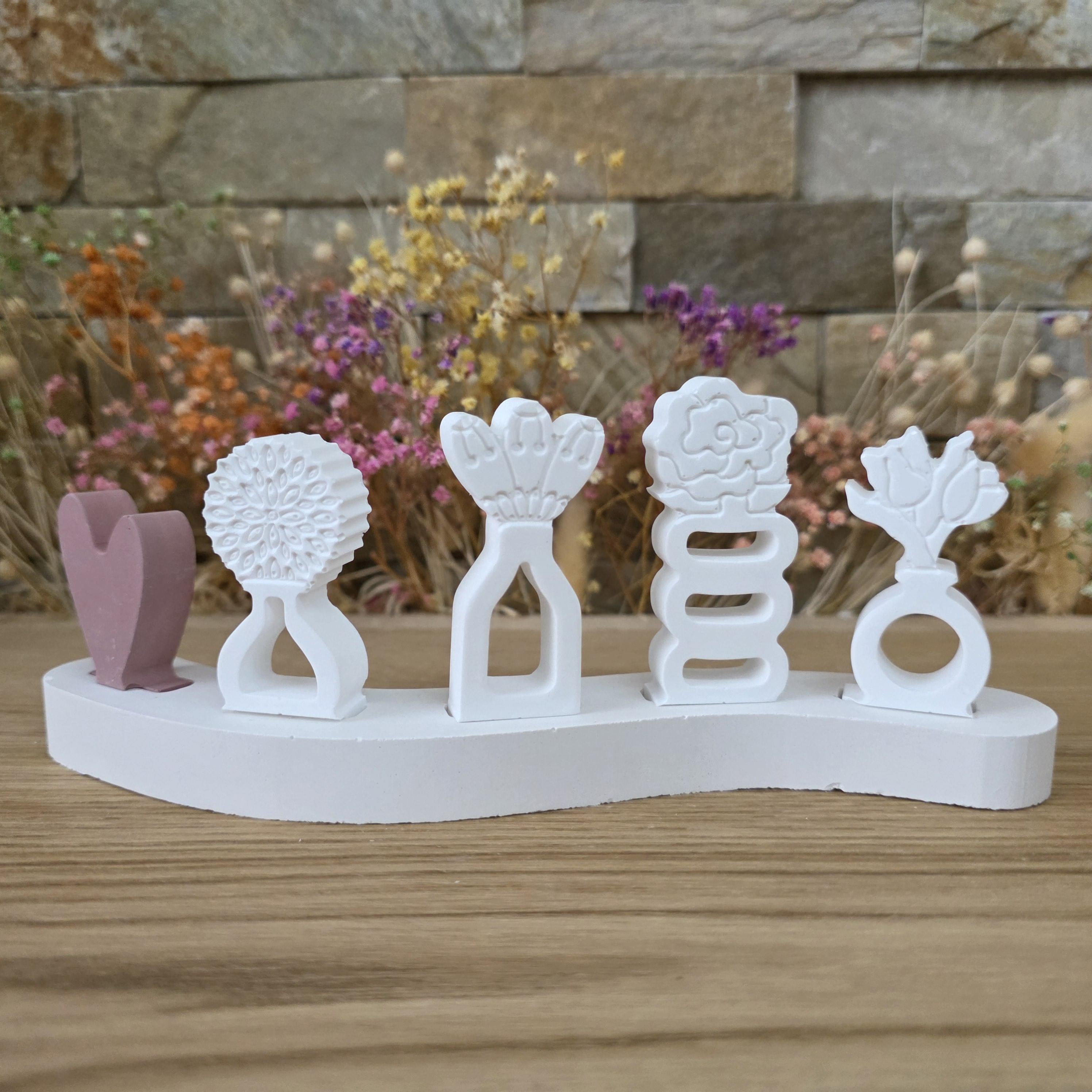 Silikon – Gießform – Steckform Blumenvasen – 4 Blumen für den Steckkranz "2"