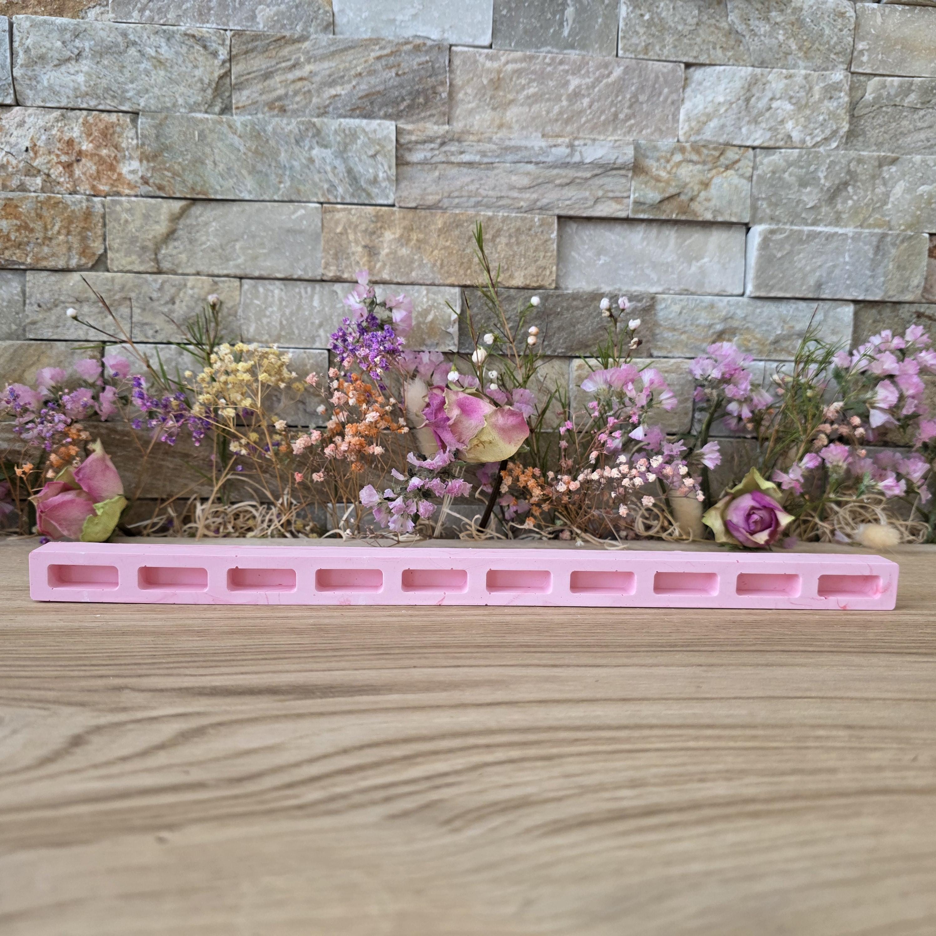 Silikon – Gießform – Steckform Klötzchenleiste – Platz für 10 Stecker